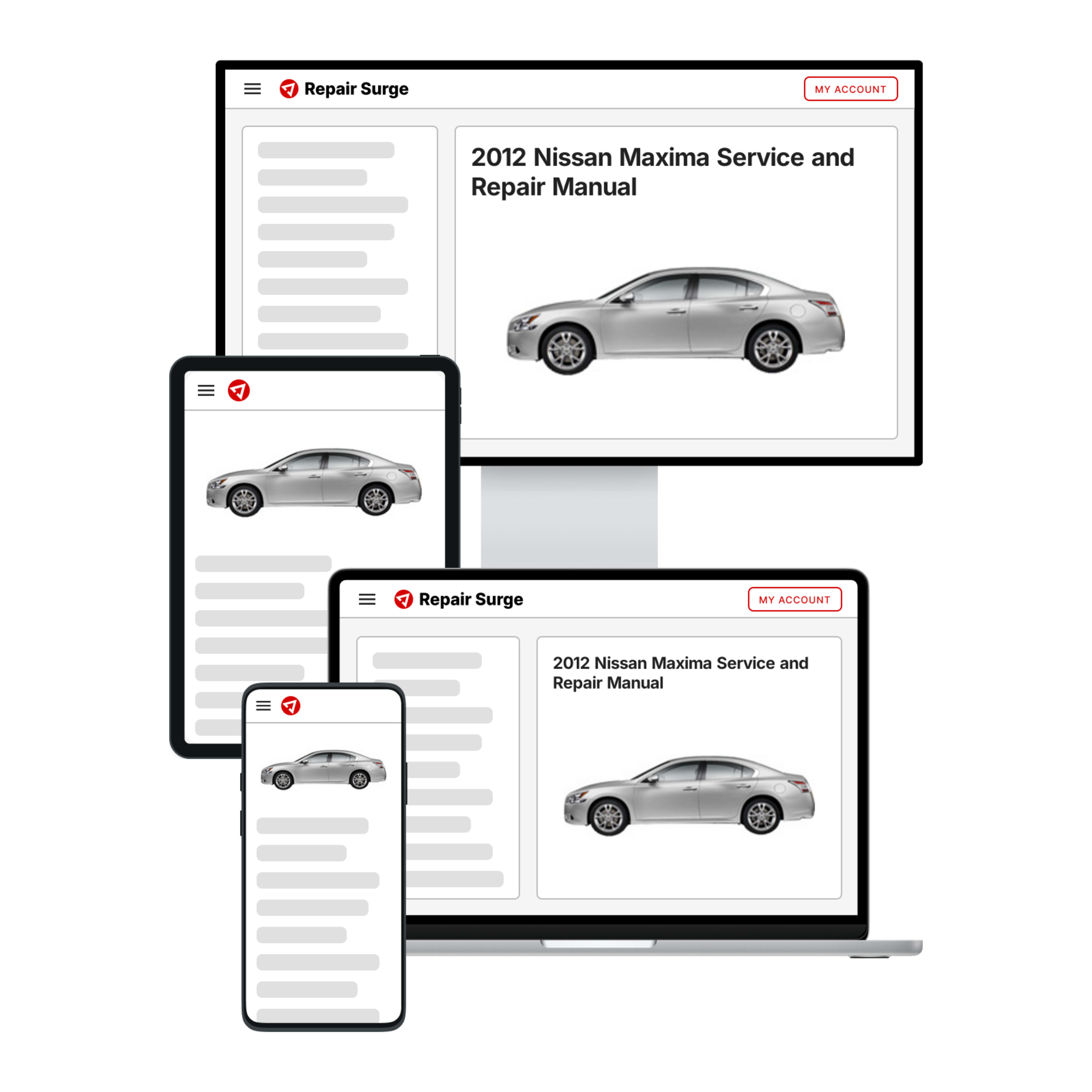 2012 Nissan Maxima service and repair manual hero image