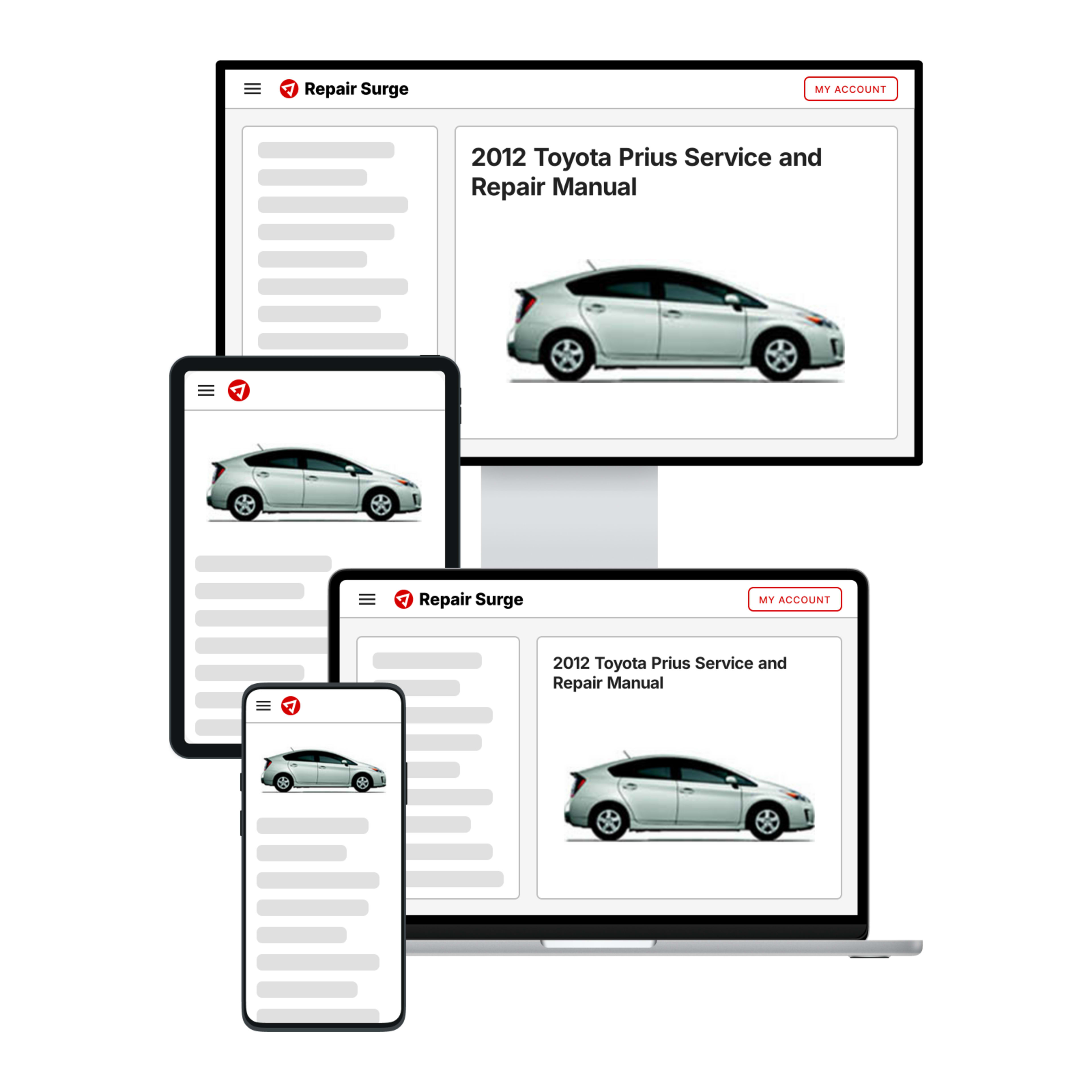 2012 Toyota Prius service and repair manual hero image
