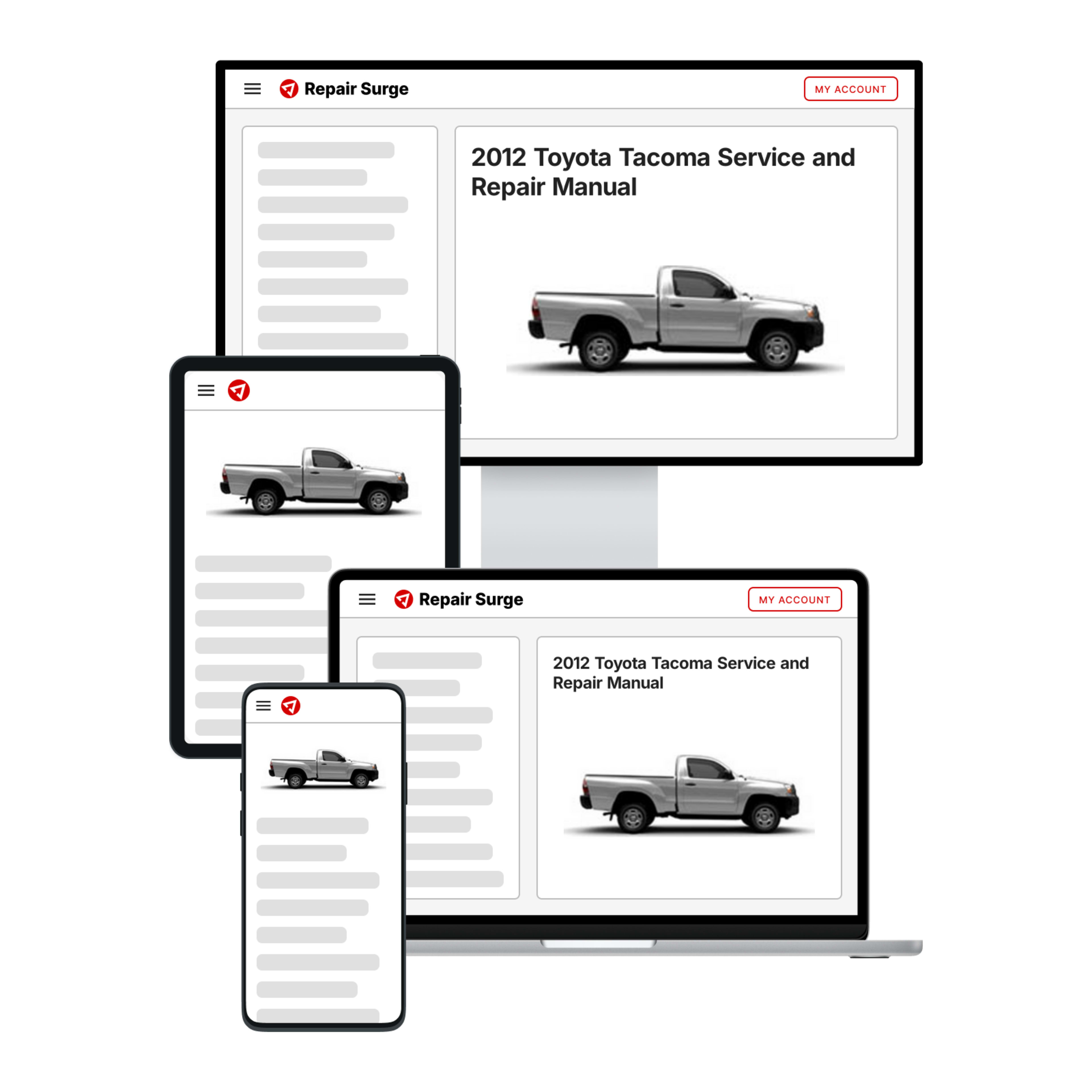 2012 Toyota Tacoma service and repair manual hero image