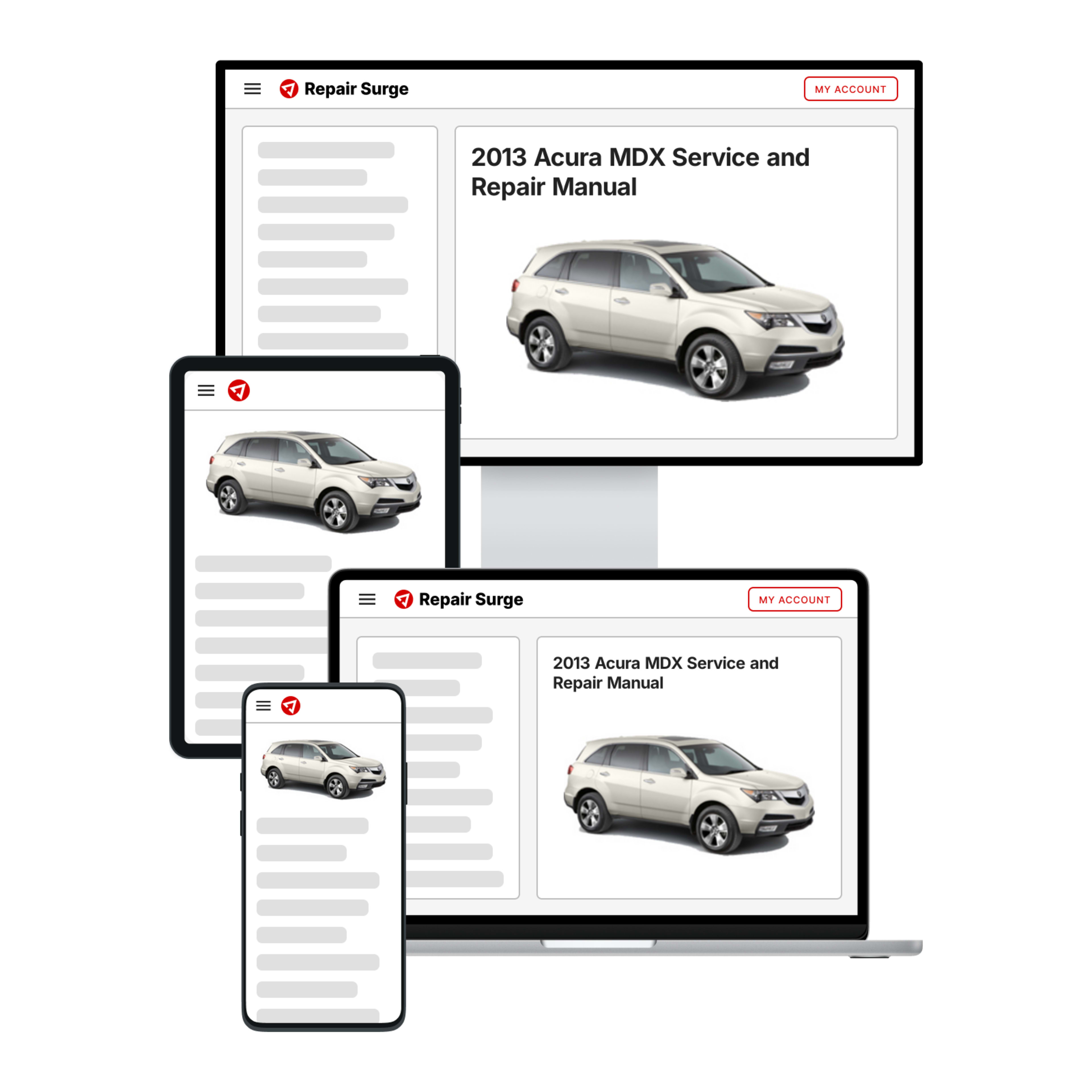 2013 Acura MDX service and repair manual hero image