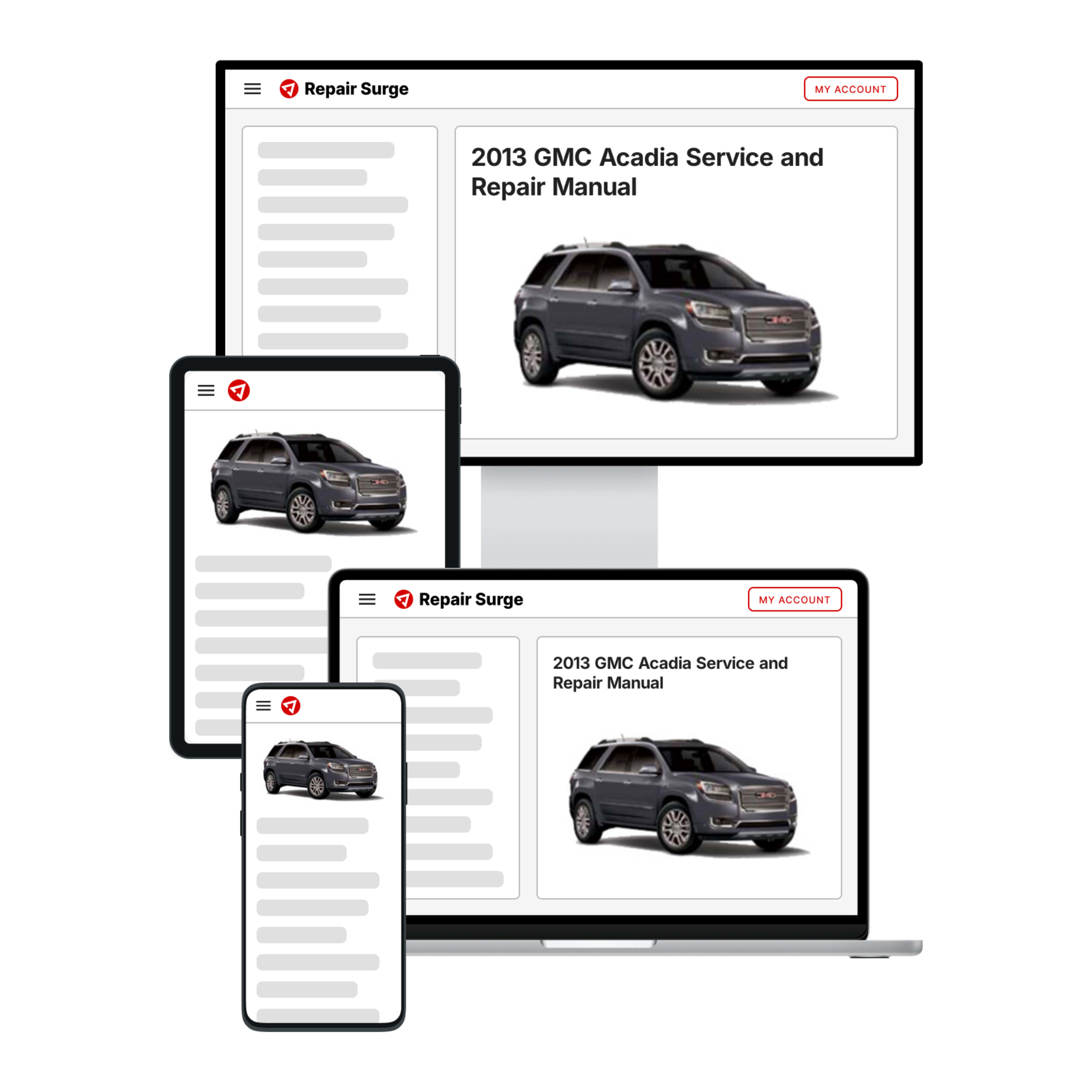 2013 GMC Acadia service and repair manual hero image