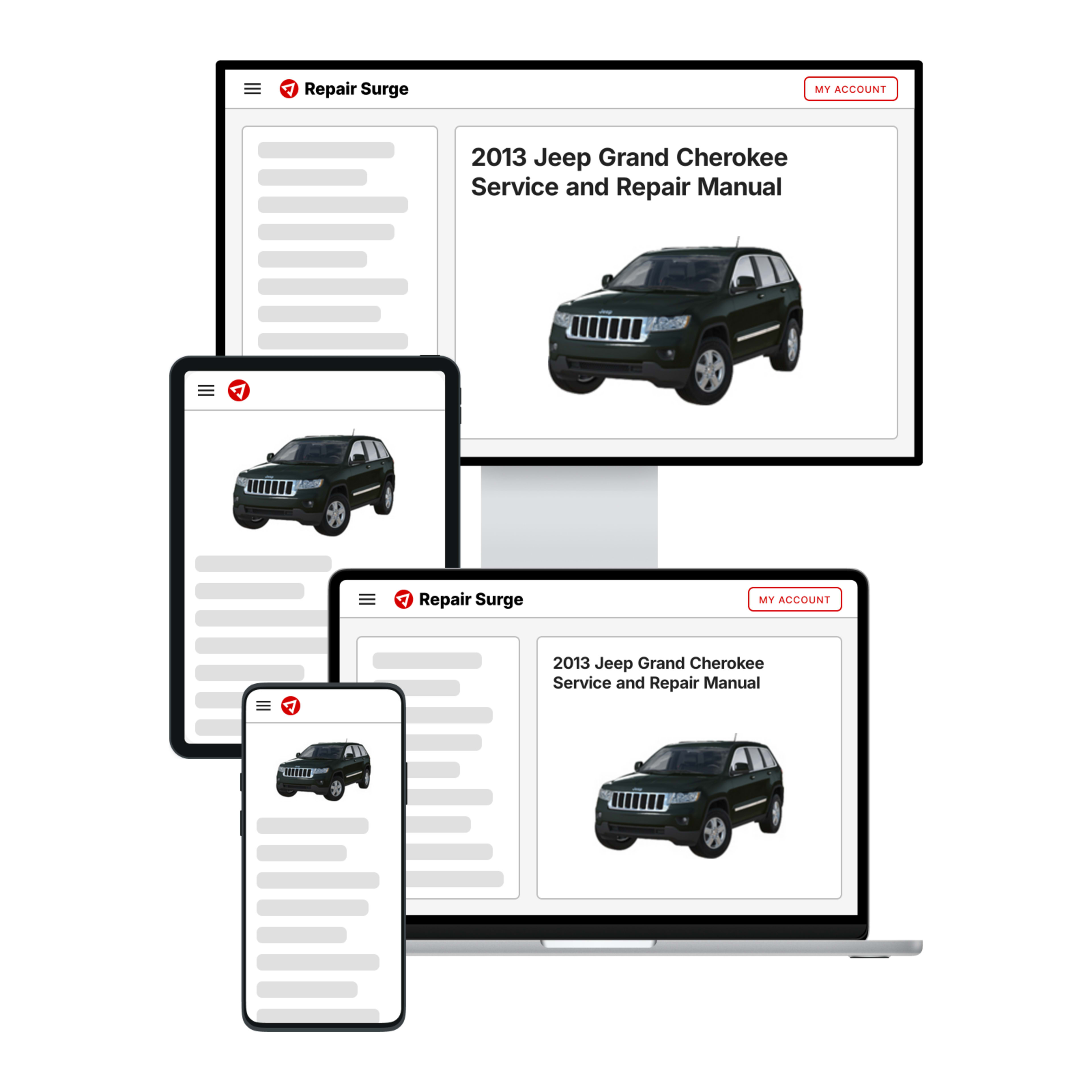 2013 Jeep Grand Cherokee service and repair manual hero image