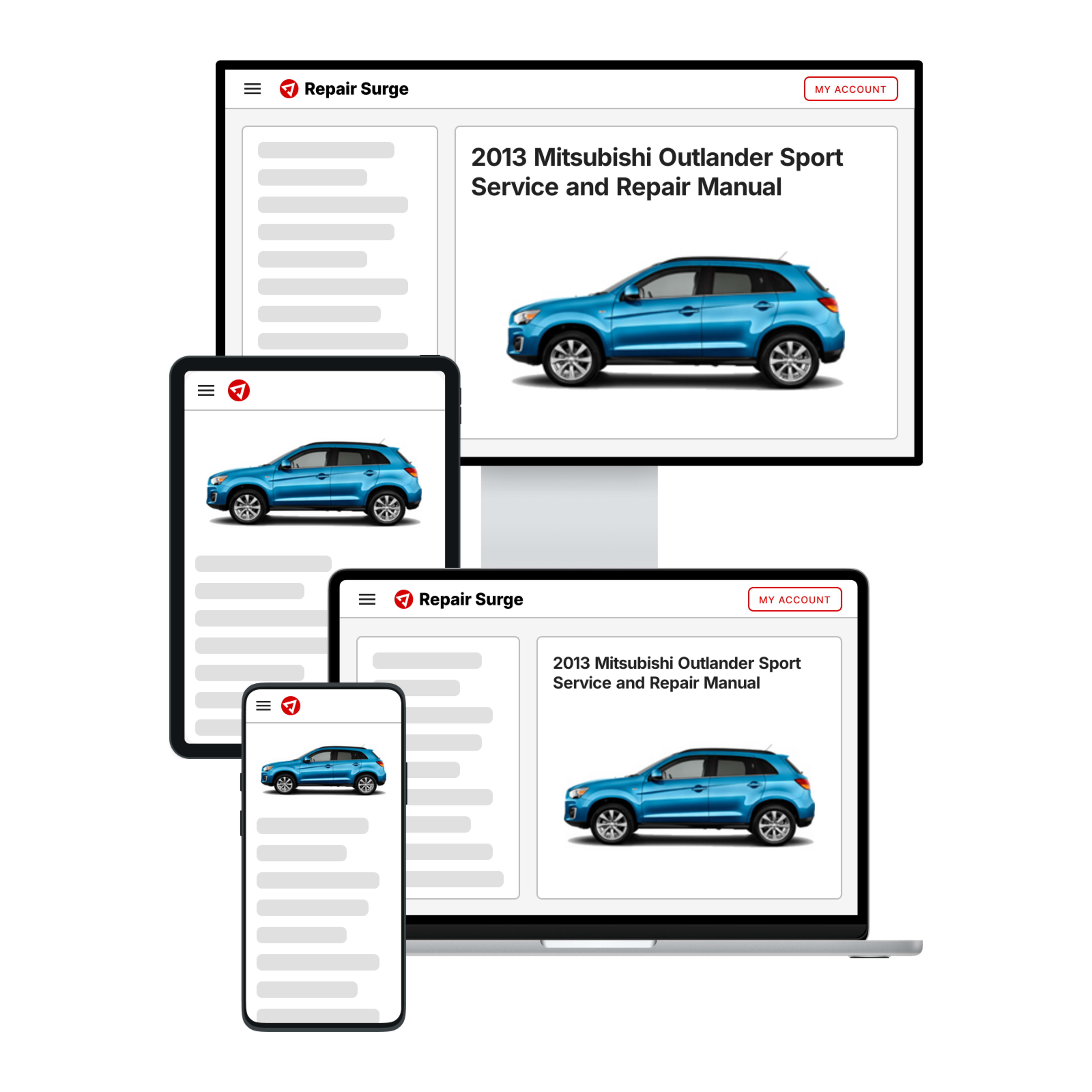 2013 Mitsubishi Outlander Sport service and repair manual hero image