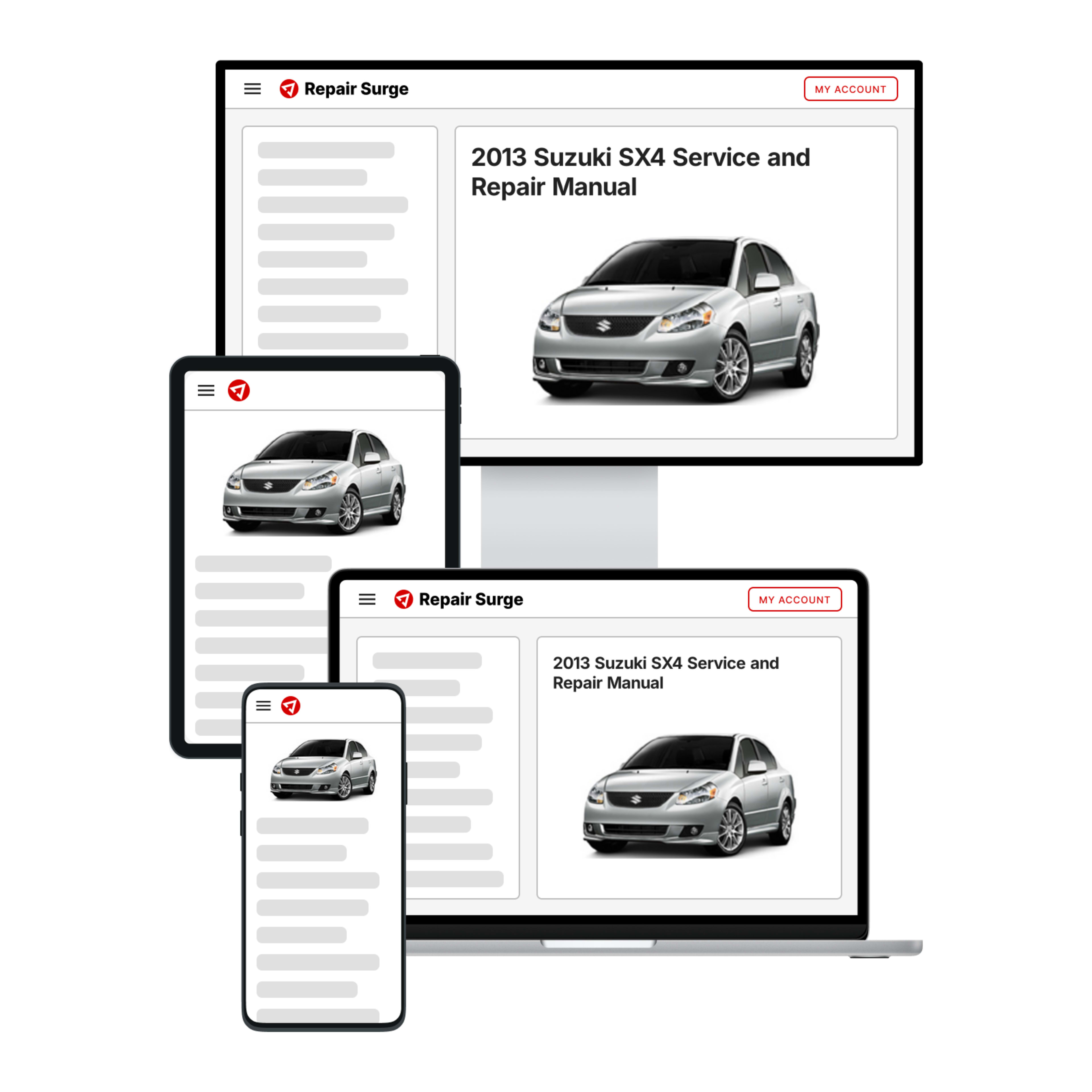 2013 Suzuki SX4 service and repair manual hero image