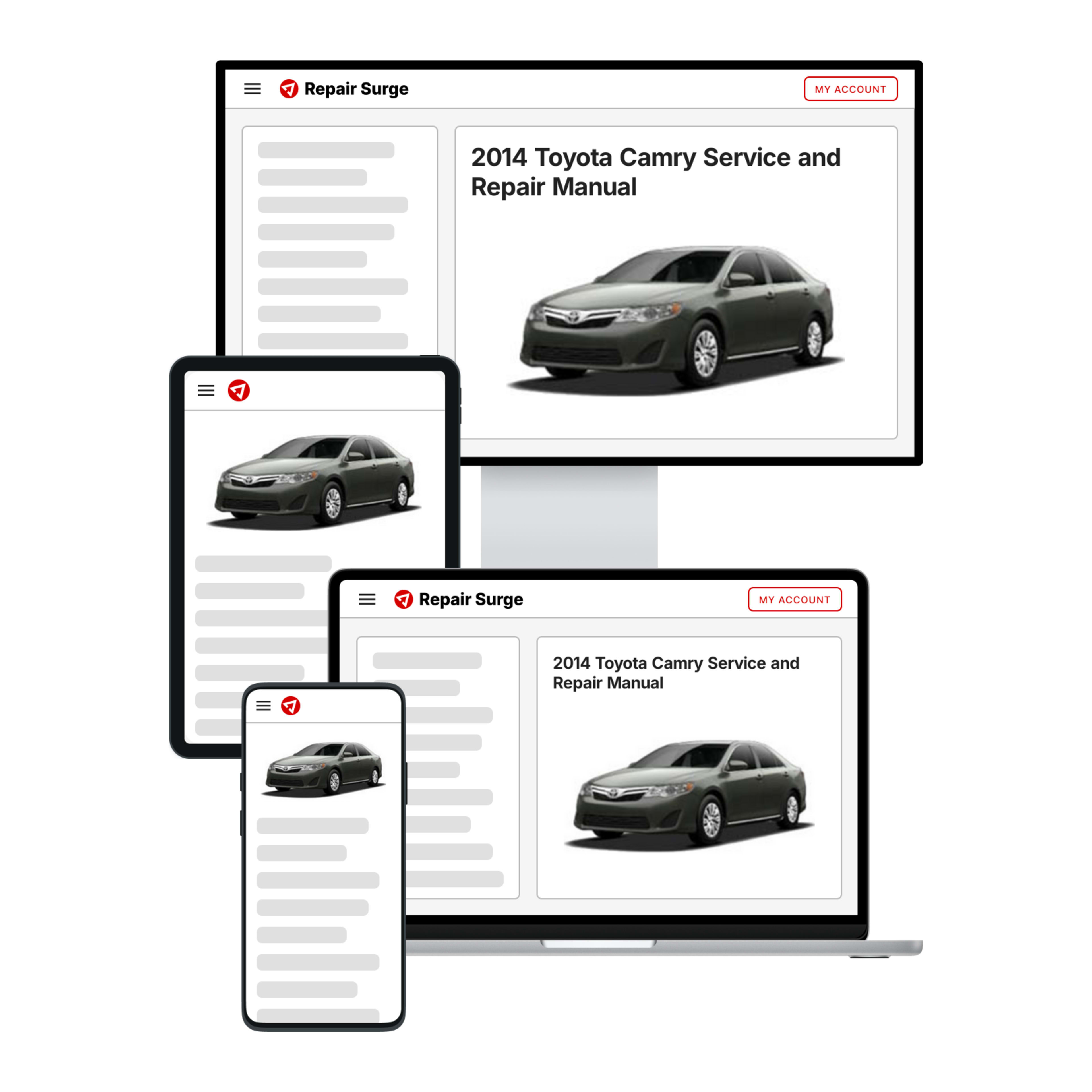 2014 Toyota Camry service and repair manual hero image