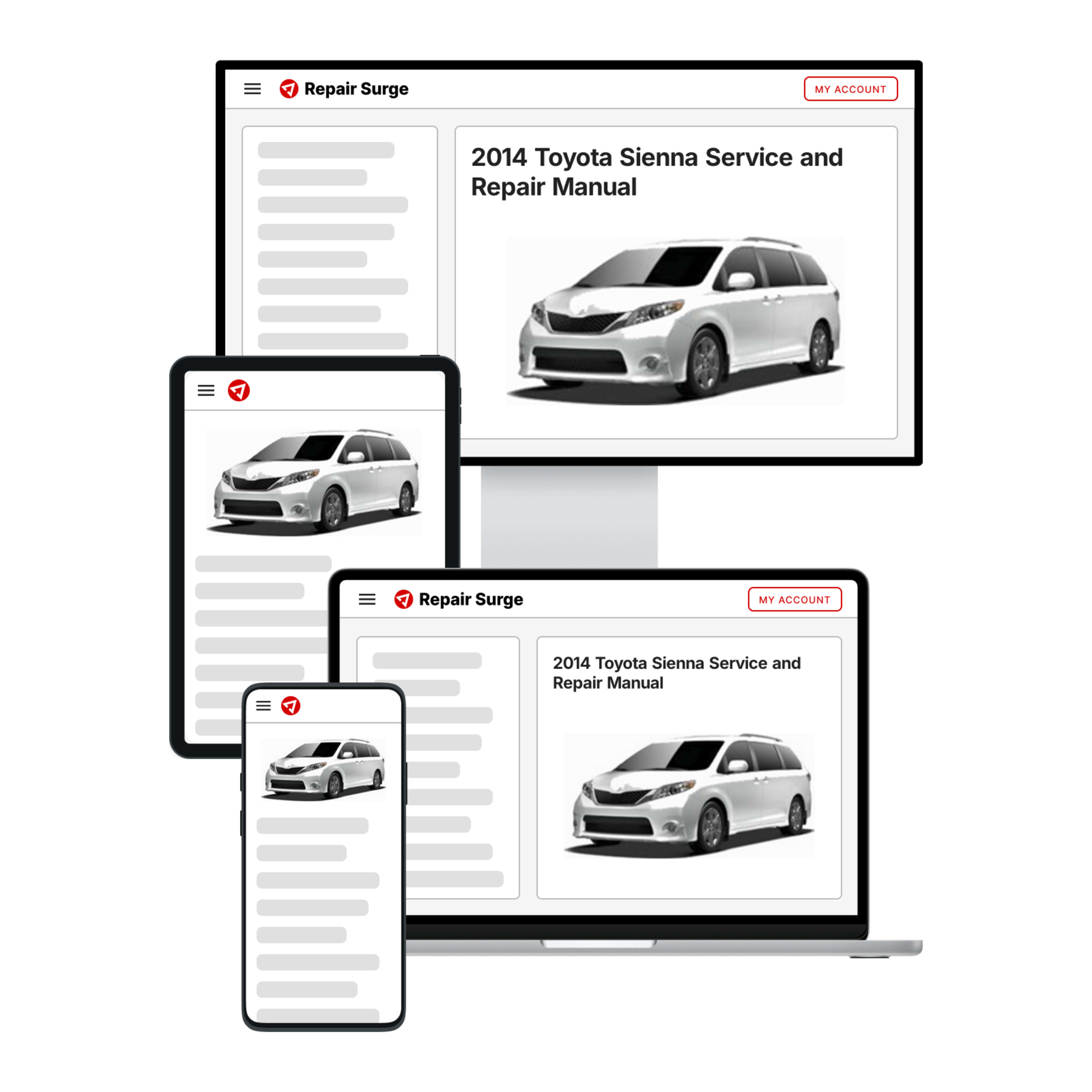 2014 Toyota Sienna service and repair manual hero image