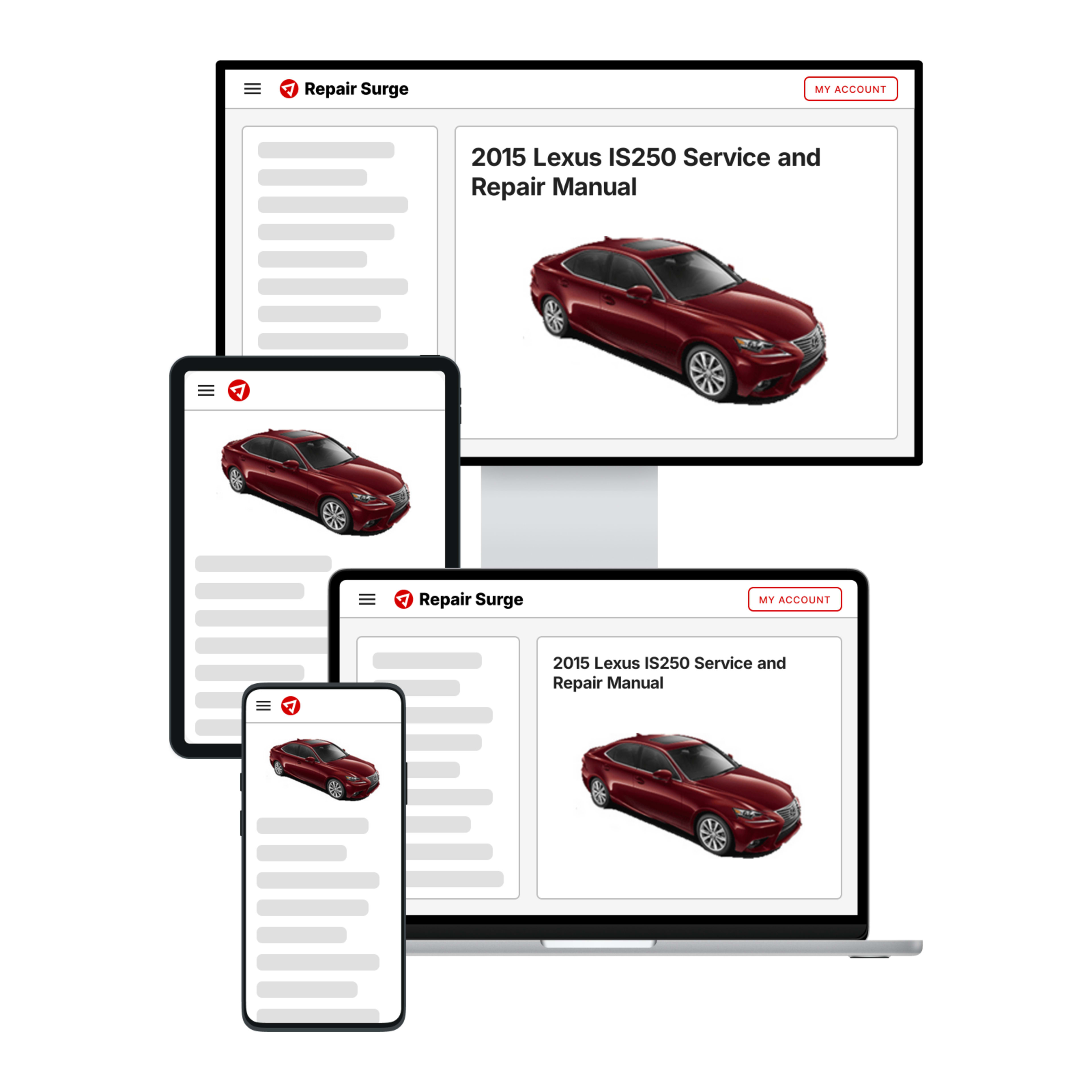 2015 Lexus IS250 service and repair manual hero image