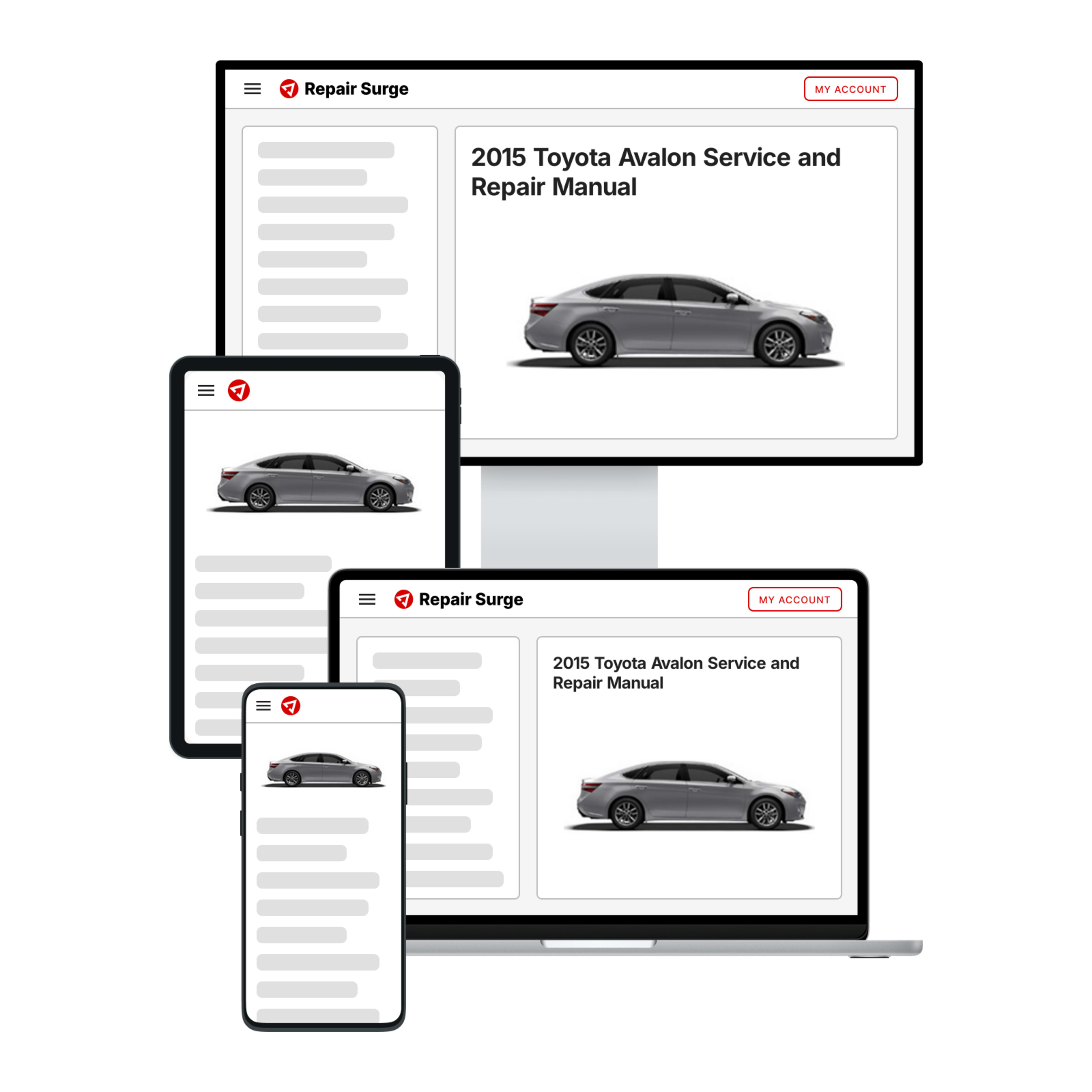 2015 Toyota Avalon service and repair manual hero image
