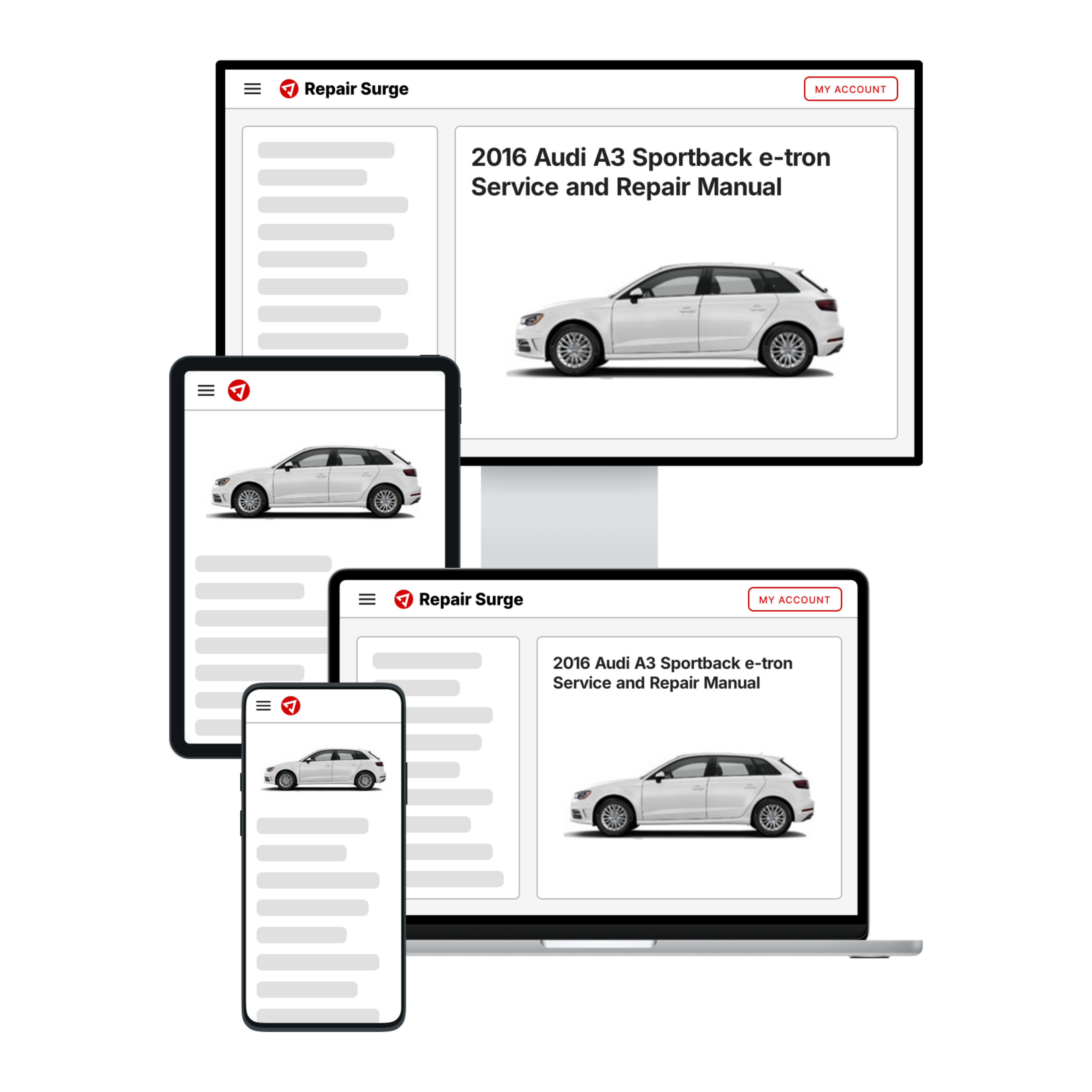 2016 Audi A3 Sportback e-tron service and repair manual hero image