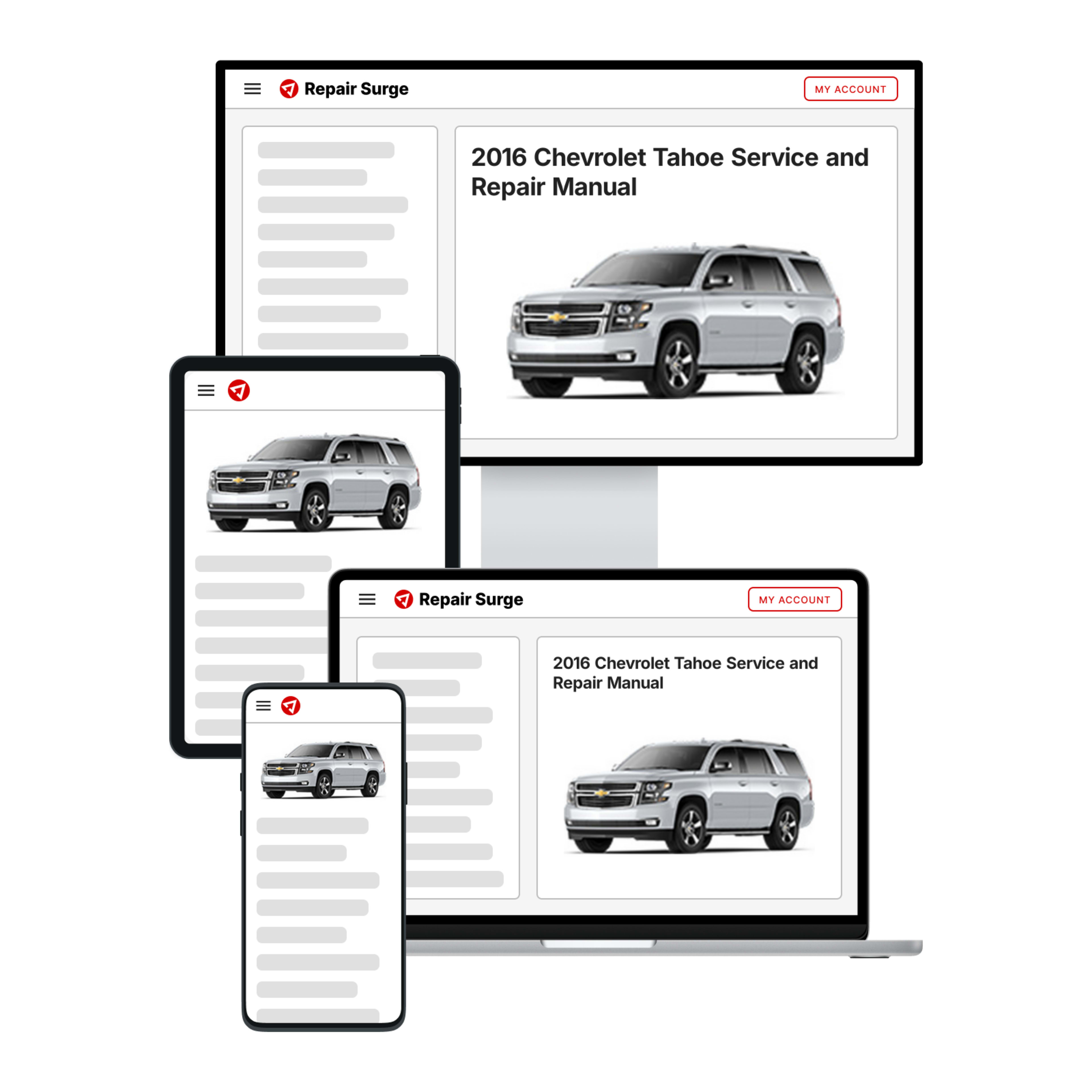 2016 Chevrolet Tahoe service and repair manual hero image