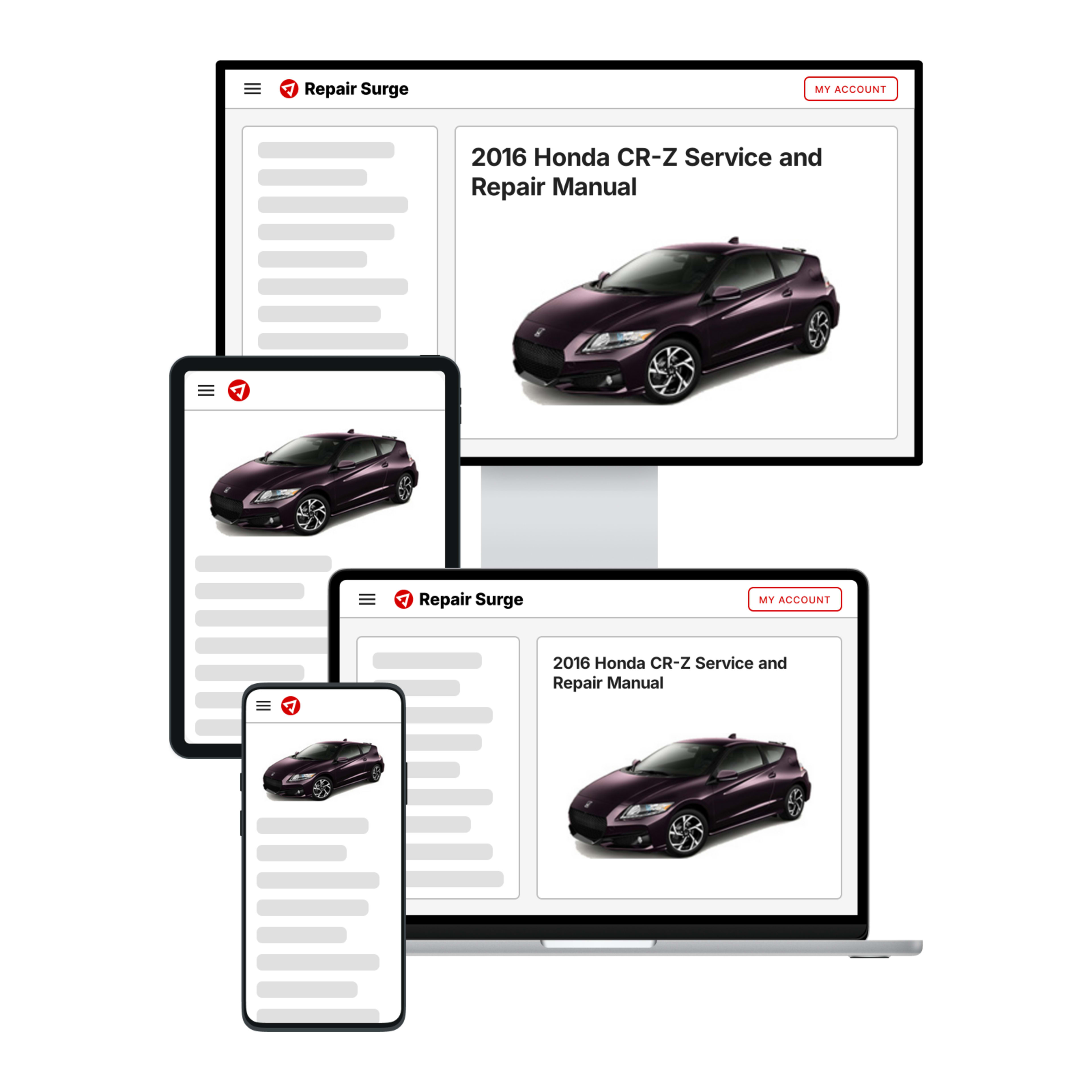 2016 Honda CR-Z service and repair manual hero image