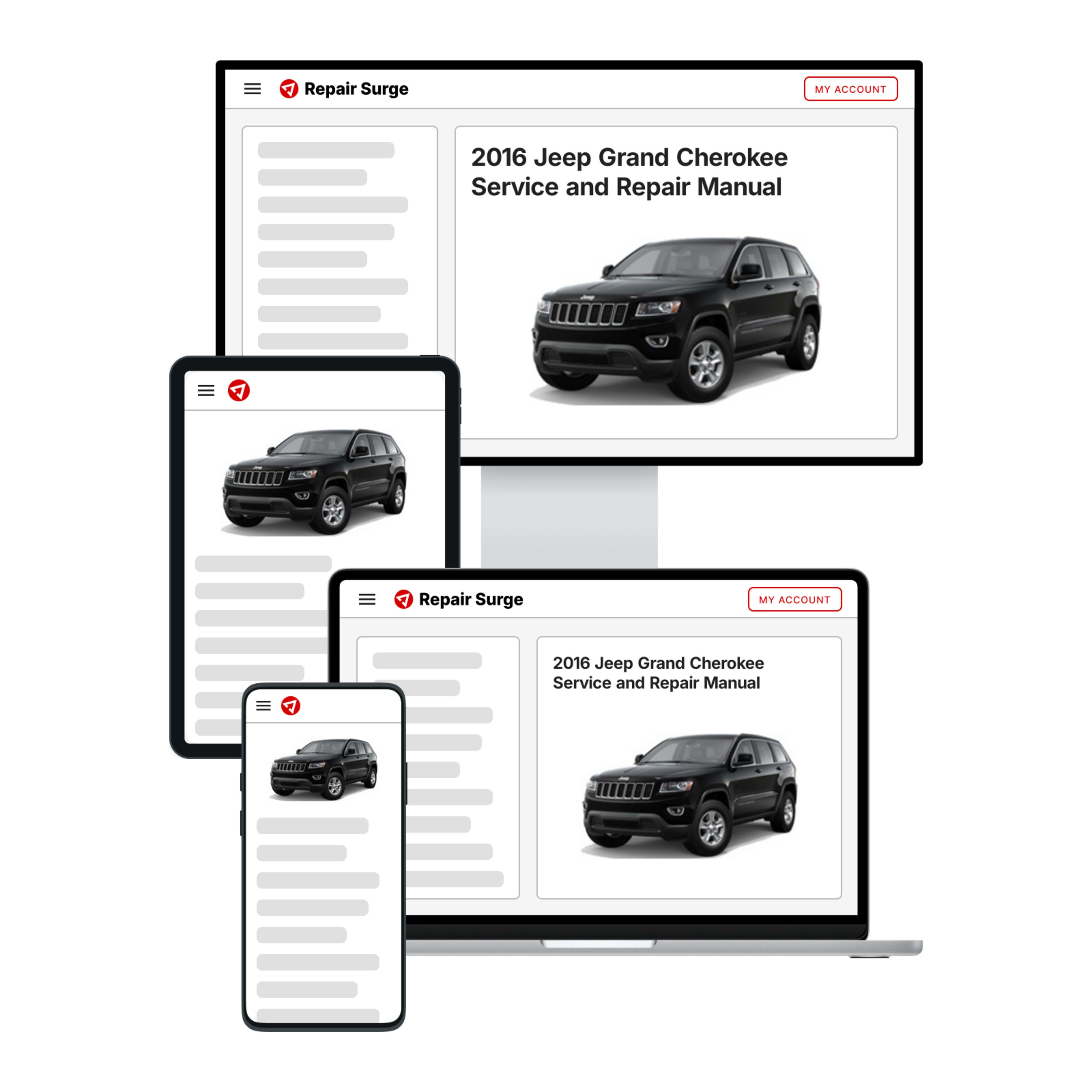 2016 Jeep Grand Cherokee service and repair manual hero image