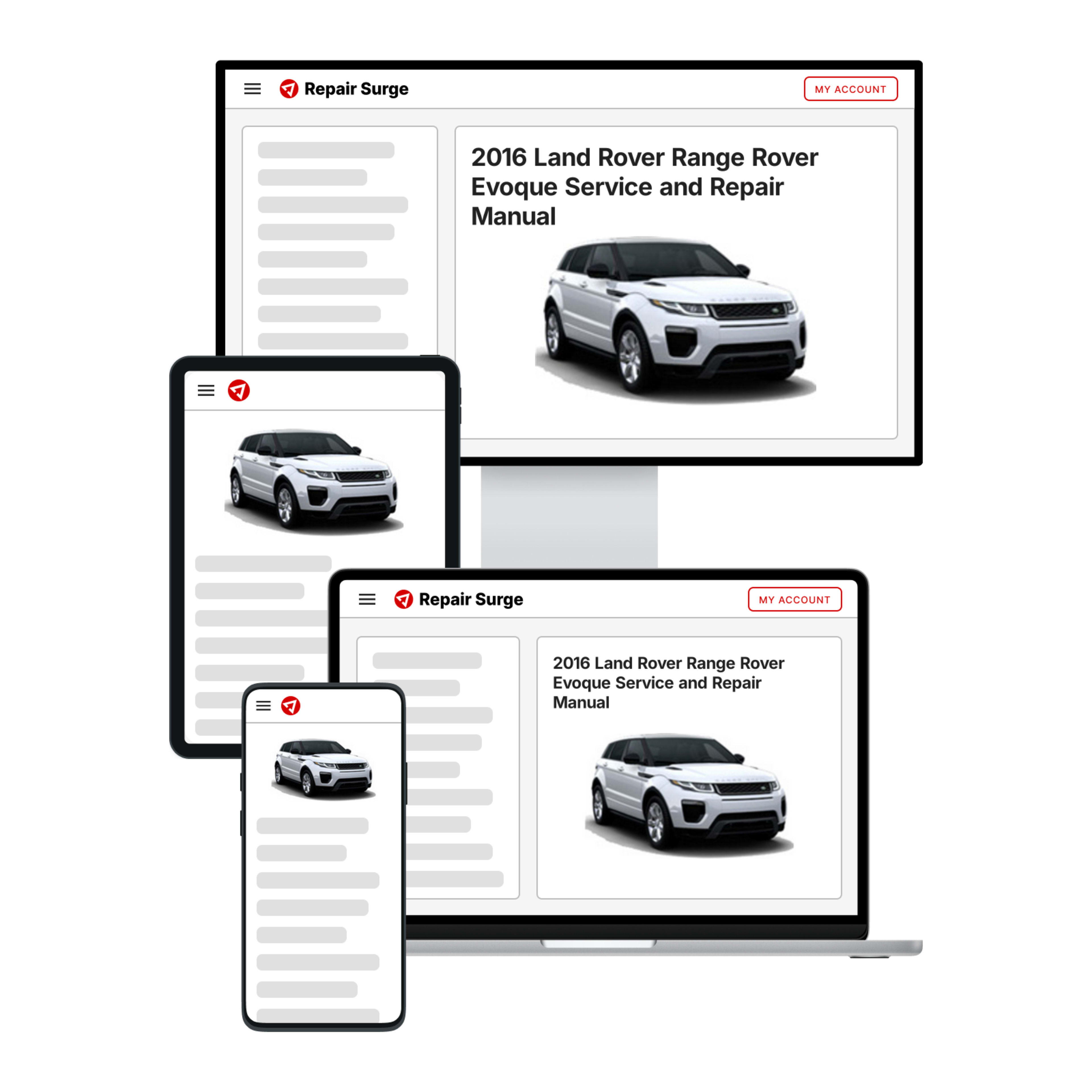 2016 Land Rover Range Rover Evoque service and repair manual hero image