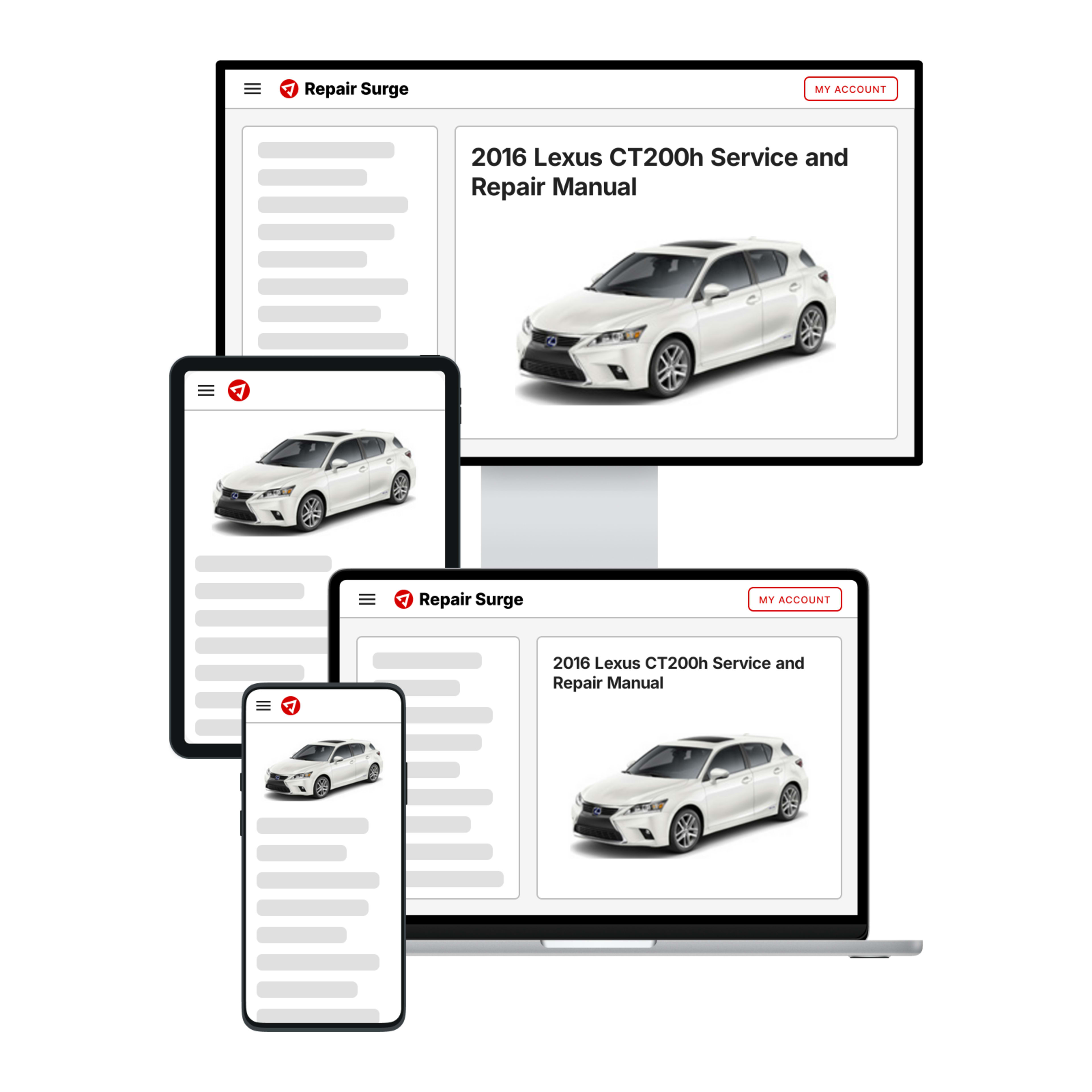 2016 Lexus CT200h service and repair manual hero image