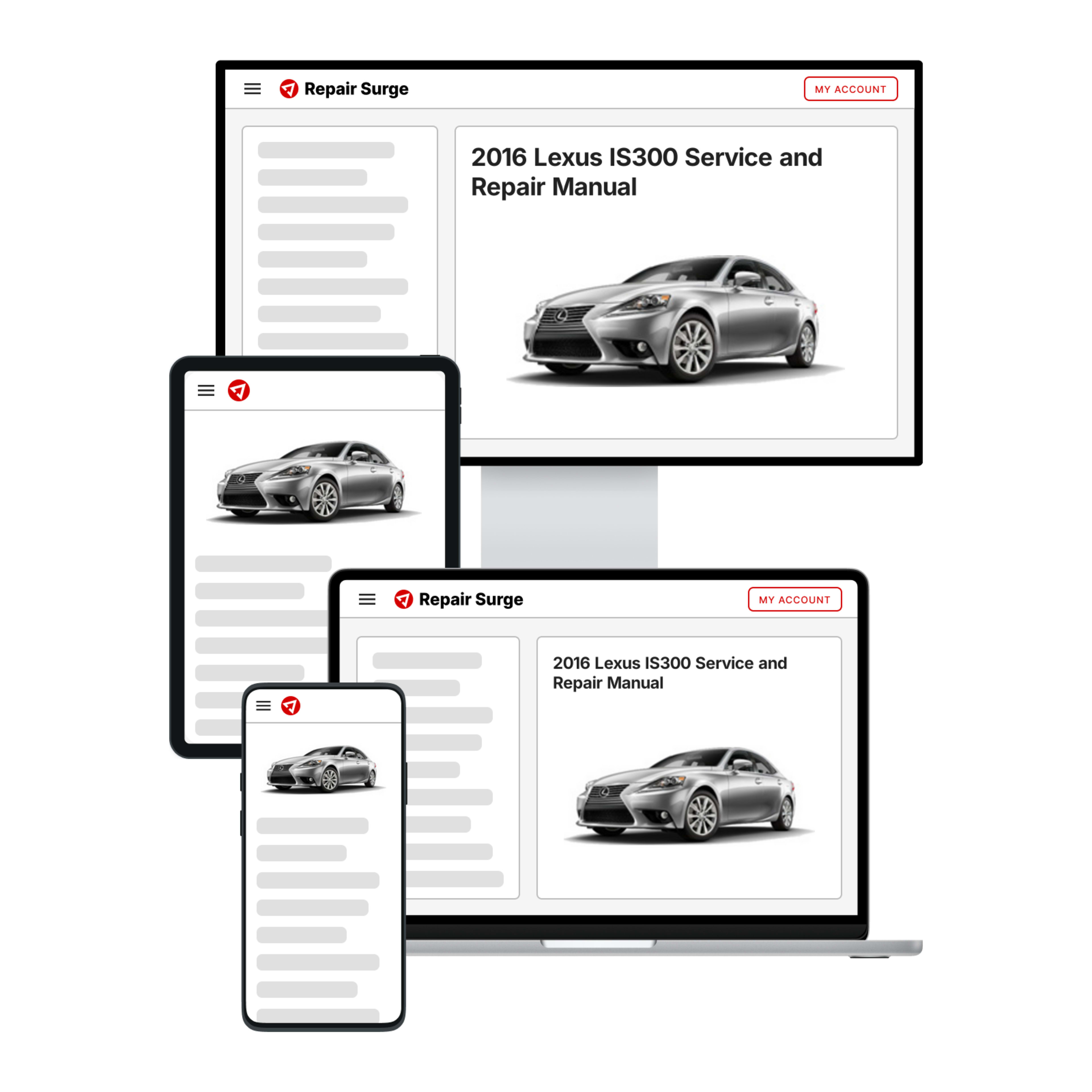 2016 Lexus IS300 service and repair manual hero image