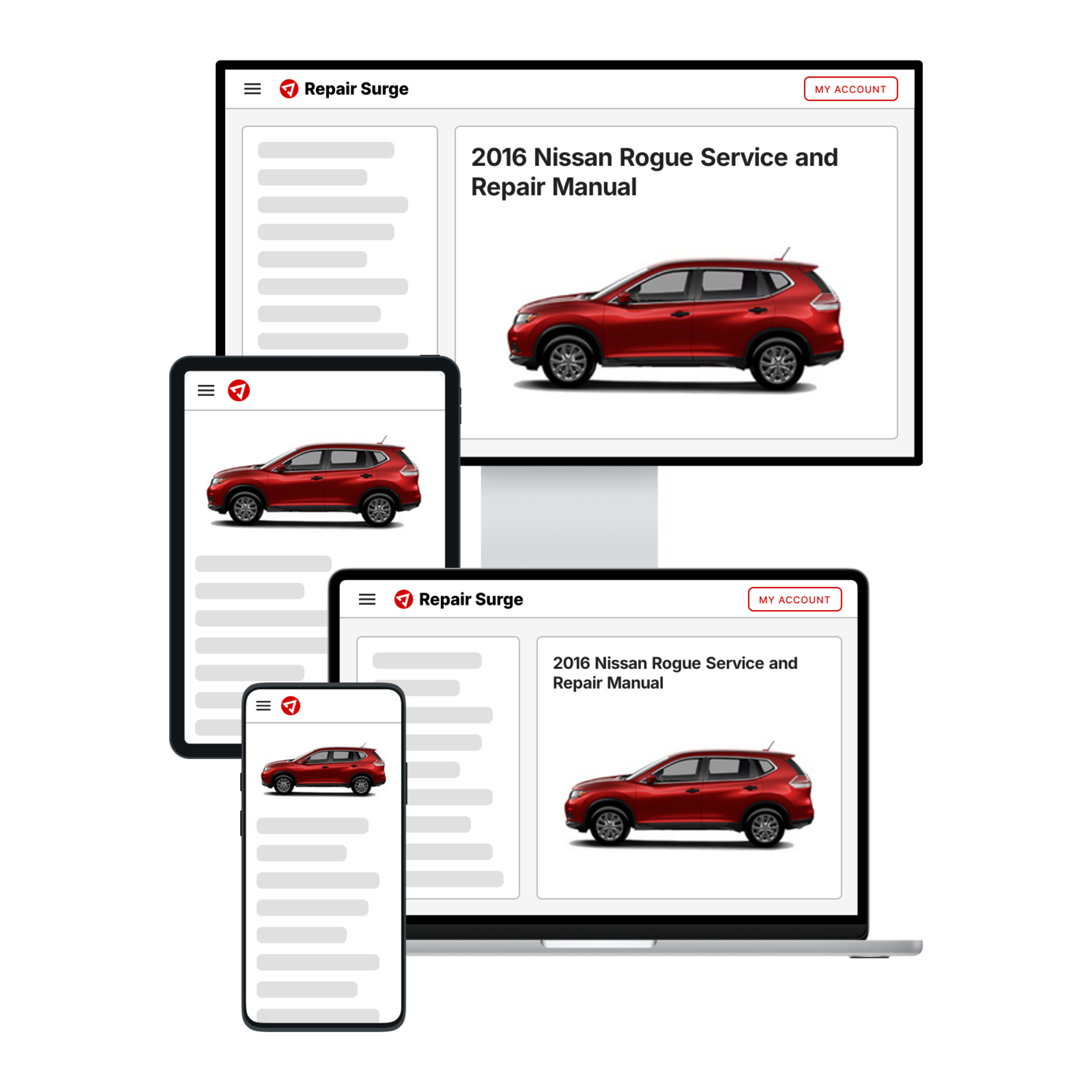 2016 Nissan Rogue service and repair manual hero image