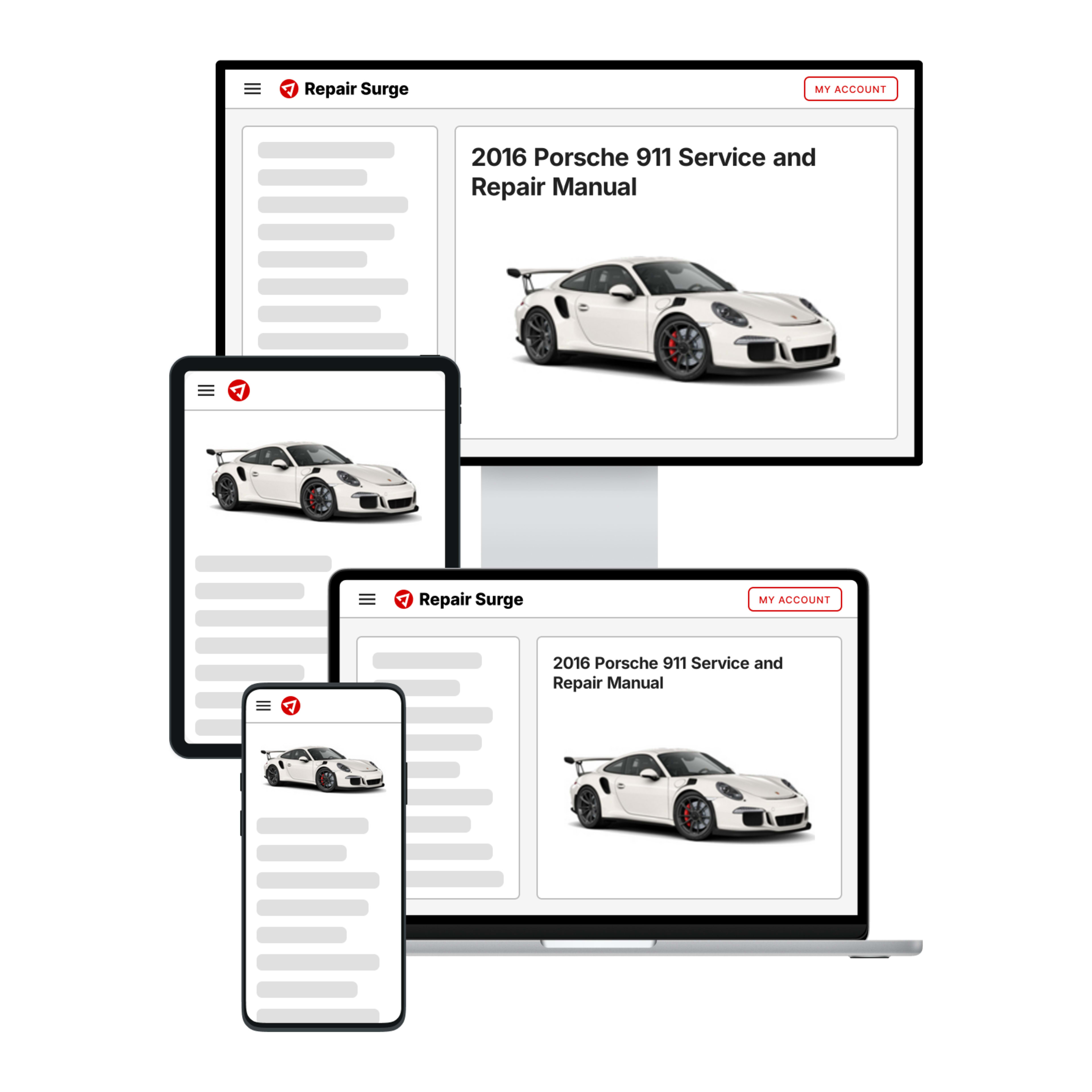 2016 Porsche 911 service and repair manual hero image