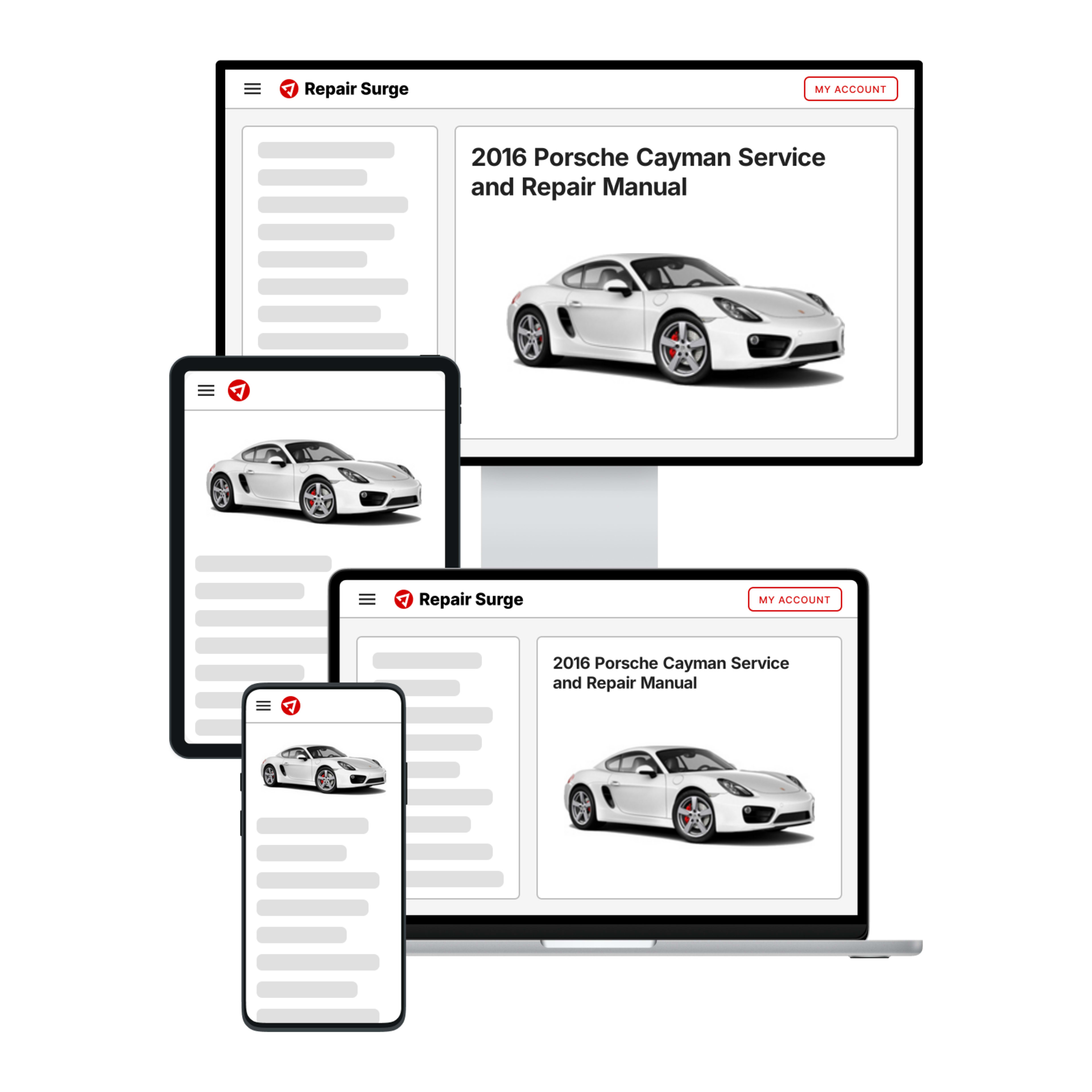 2016 Porsche Cayman service and repair manual hero image