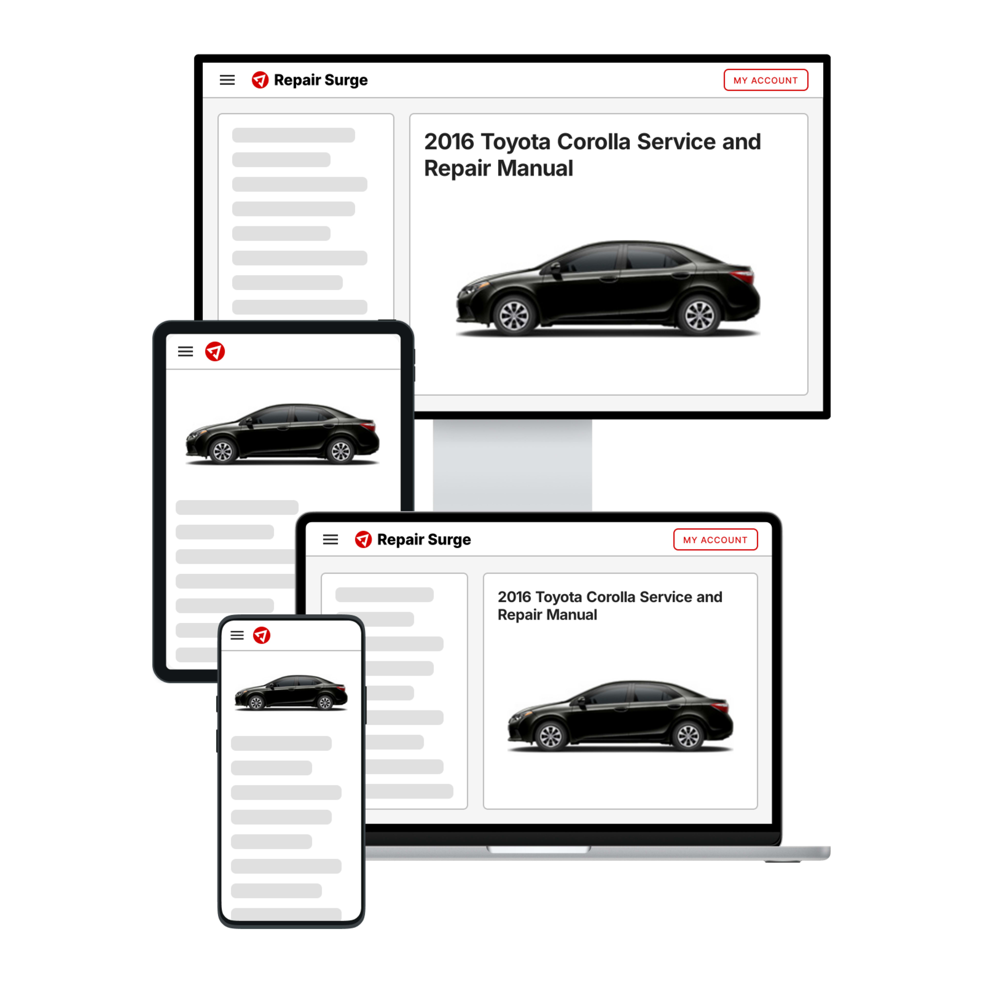 2016 Toyota Corolla service and repair manual hero image