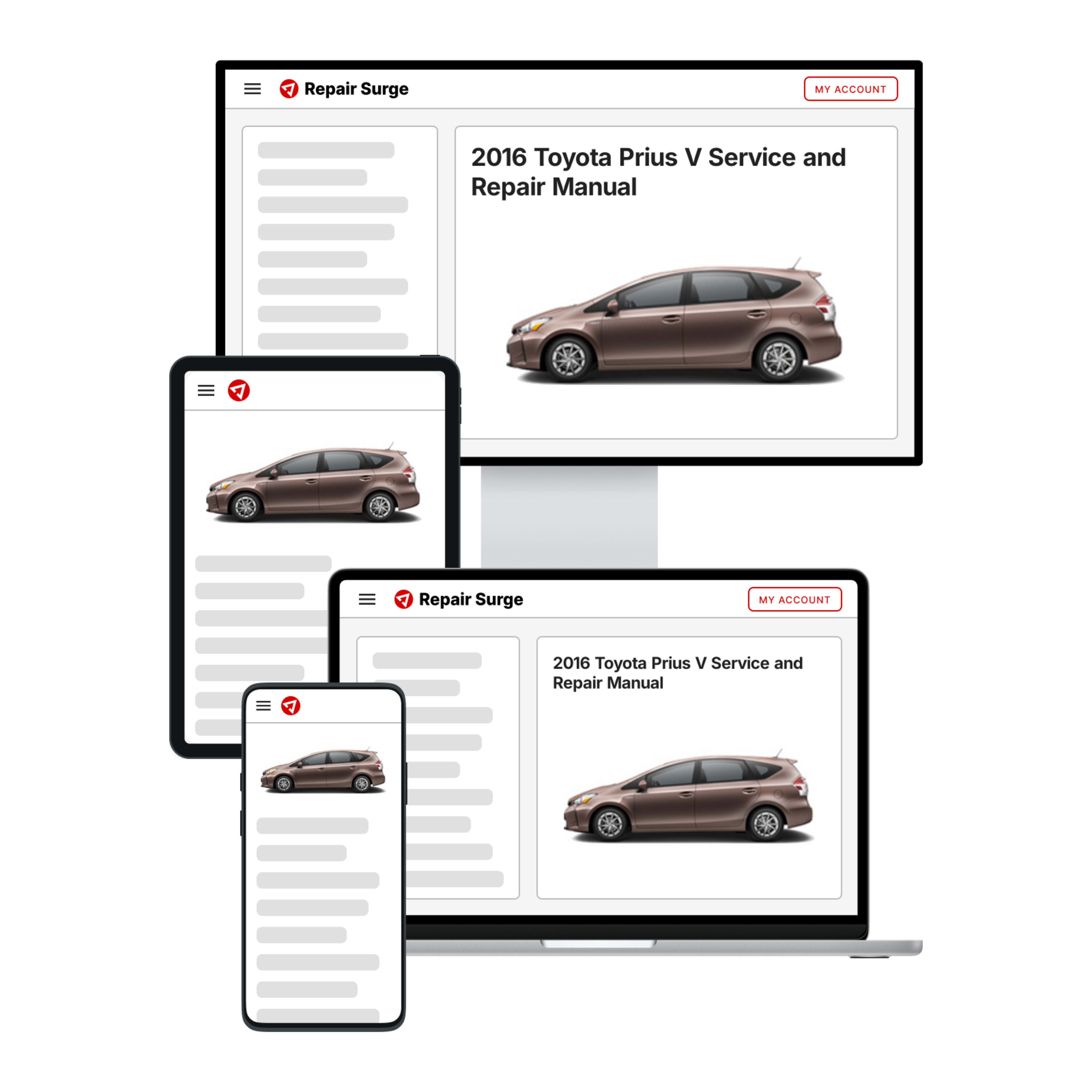 2016 Toyota Prius V service and repair manual hero image
