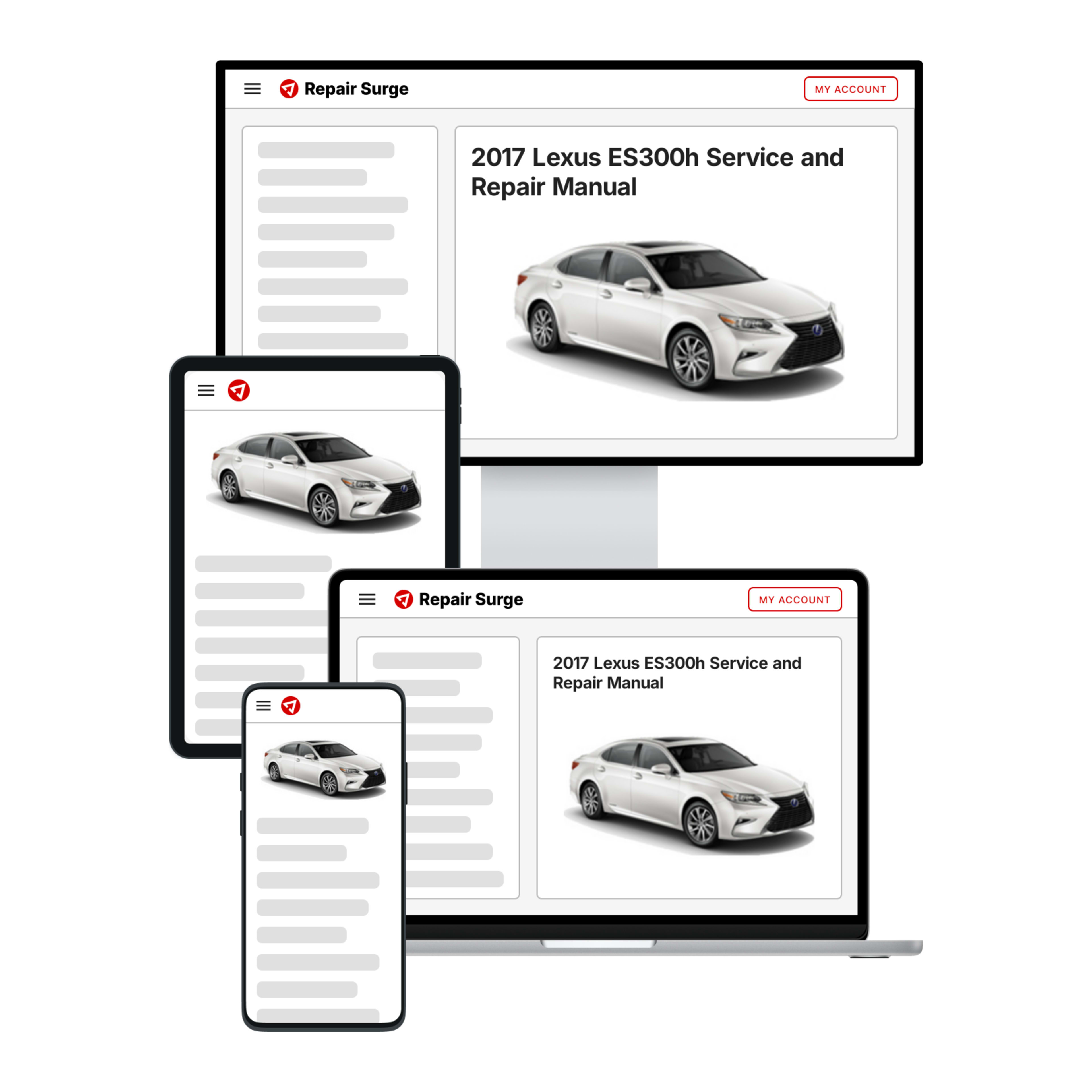 2017 Lexus ES300h service and repair manual hero image