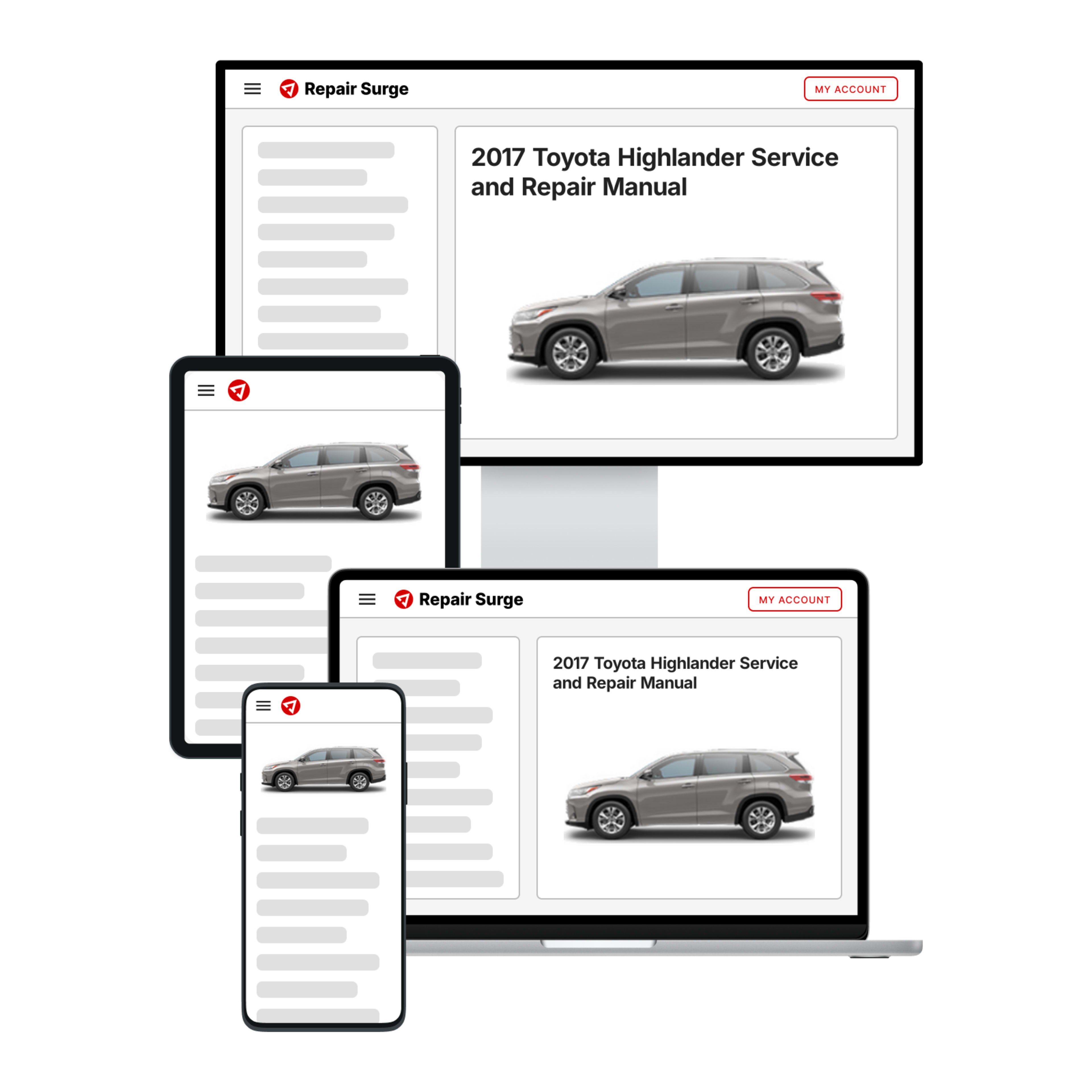 2017 Toyota Highlander service and repair manual hero image