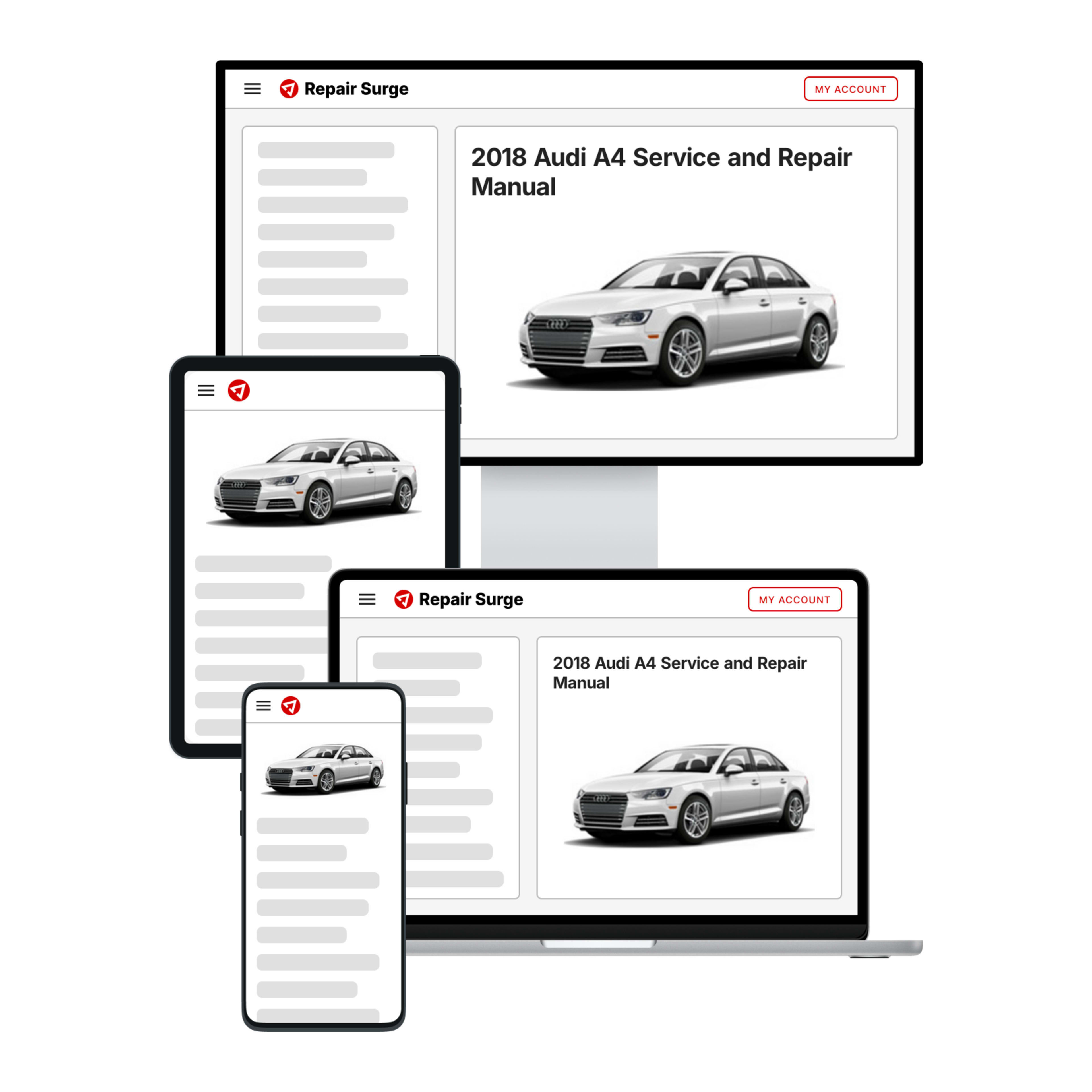 2018 Audi A4 service and repair manual hero image