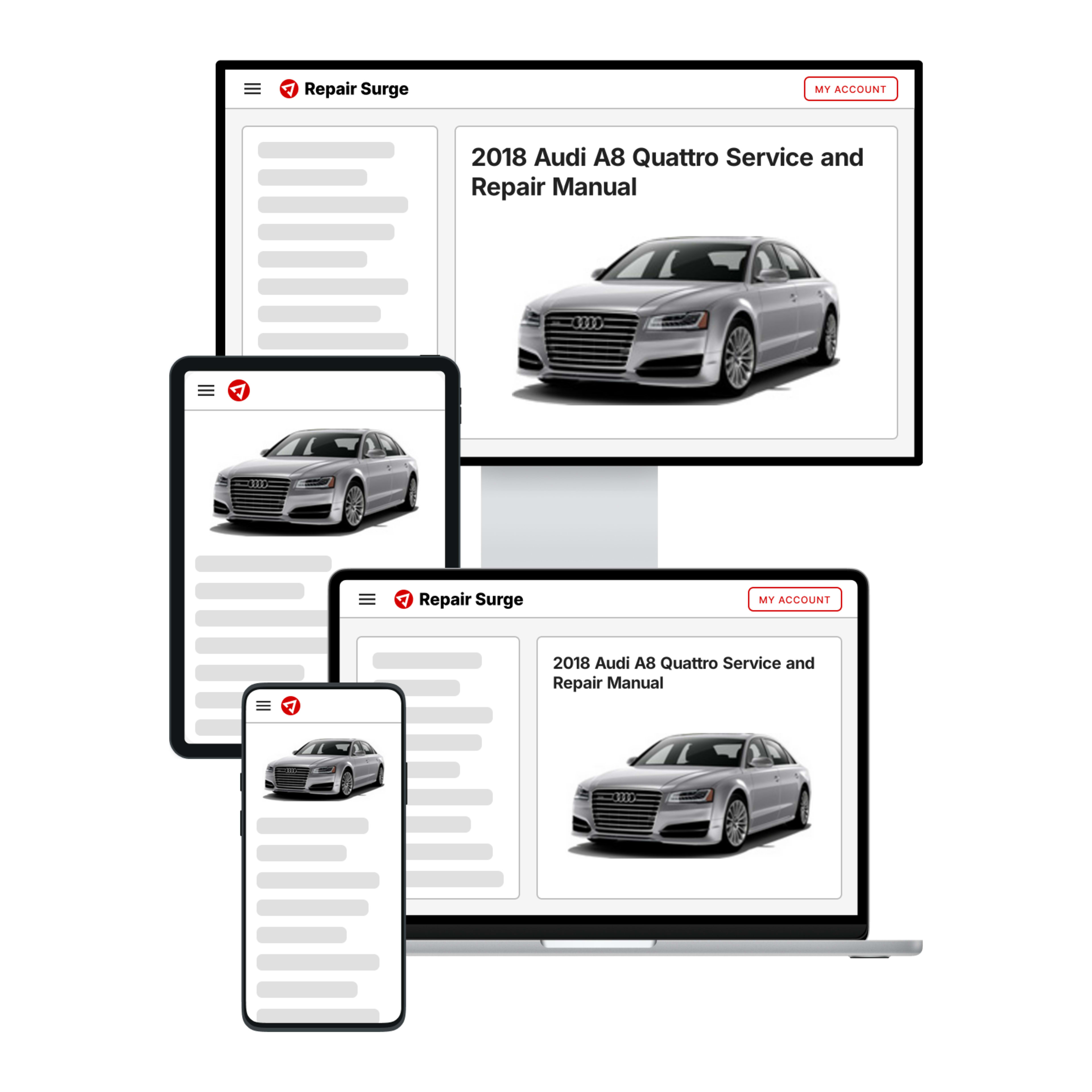 2018 Audi A8 Quattro service and repair manual hero image