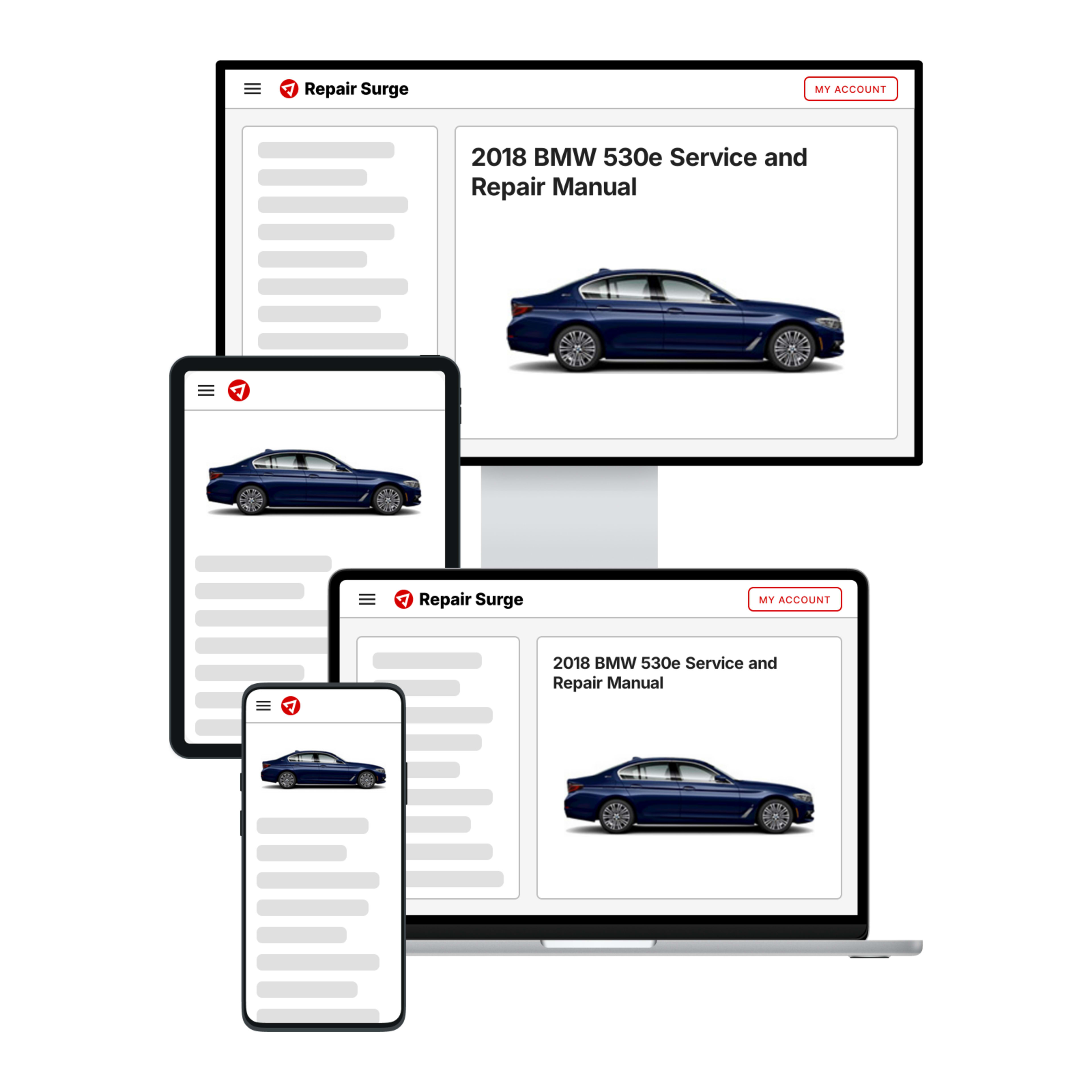 2018 BMW 530e service and repair manual hero image
