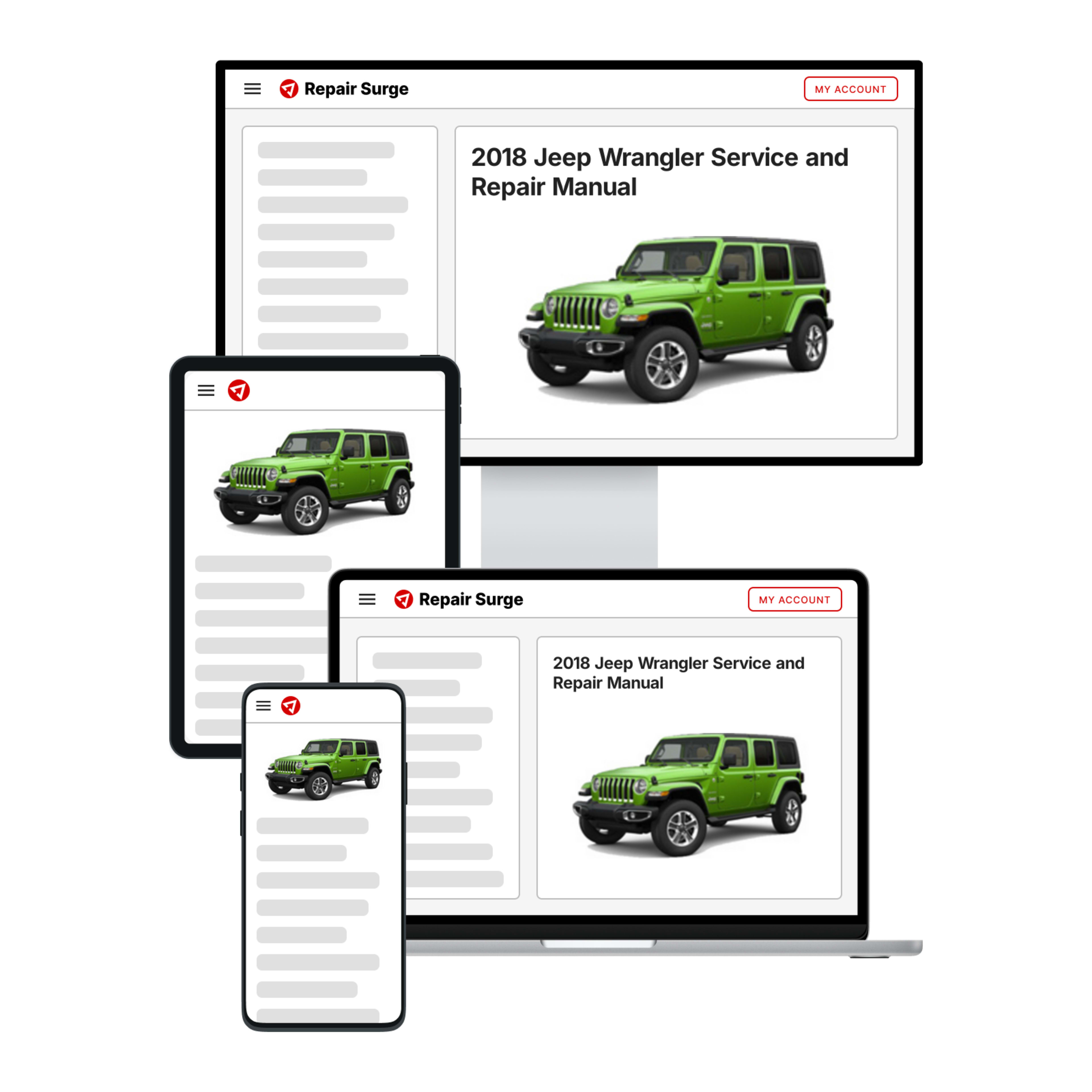2018 Jeep Wrangler service and repair manual hero image