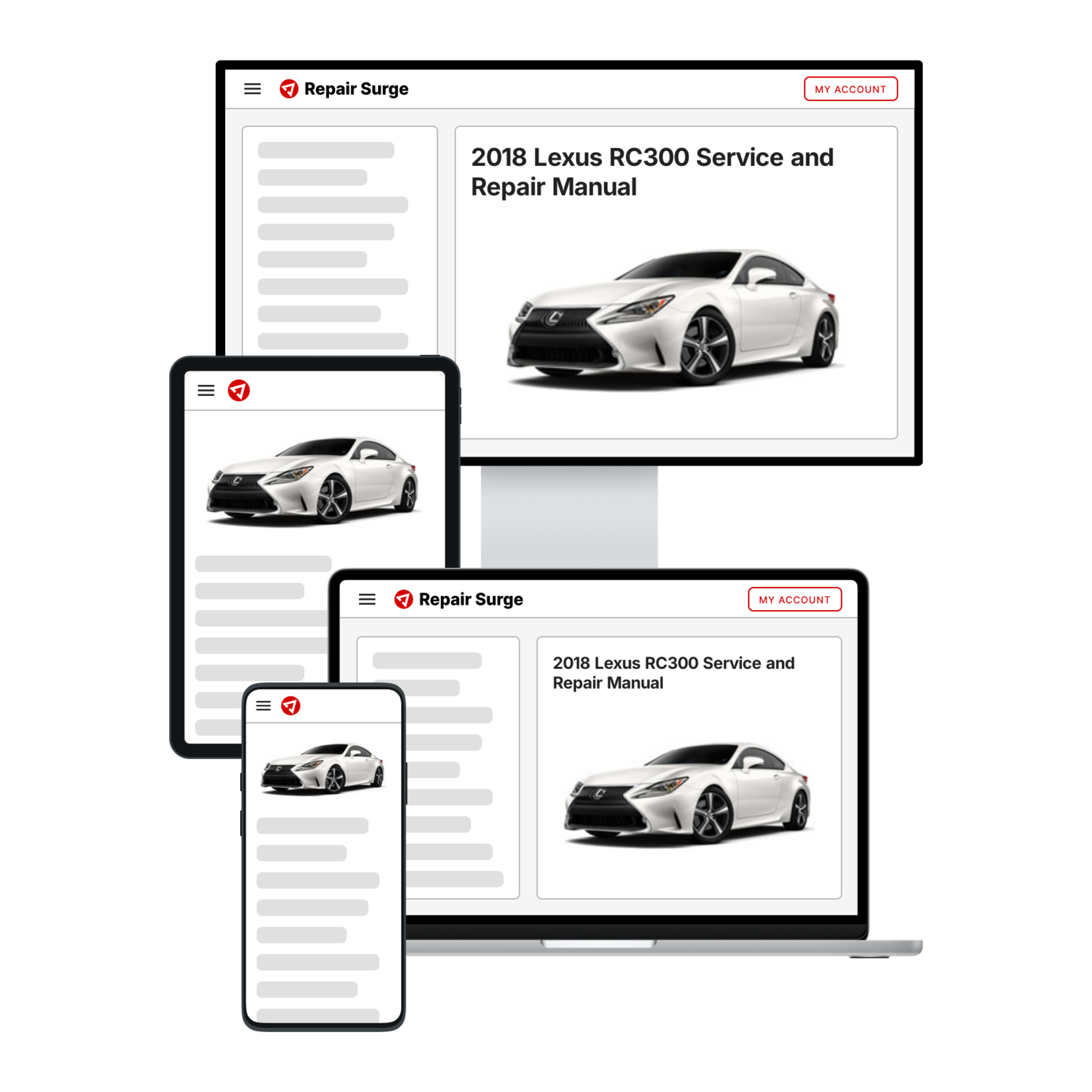 2018 Lexus RC300 service and repair manual hero image