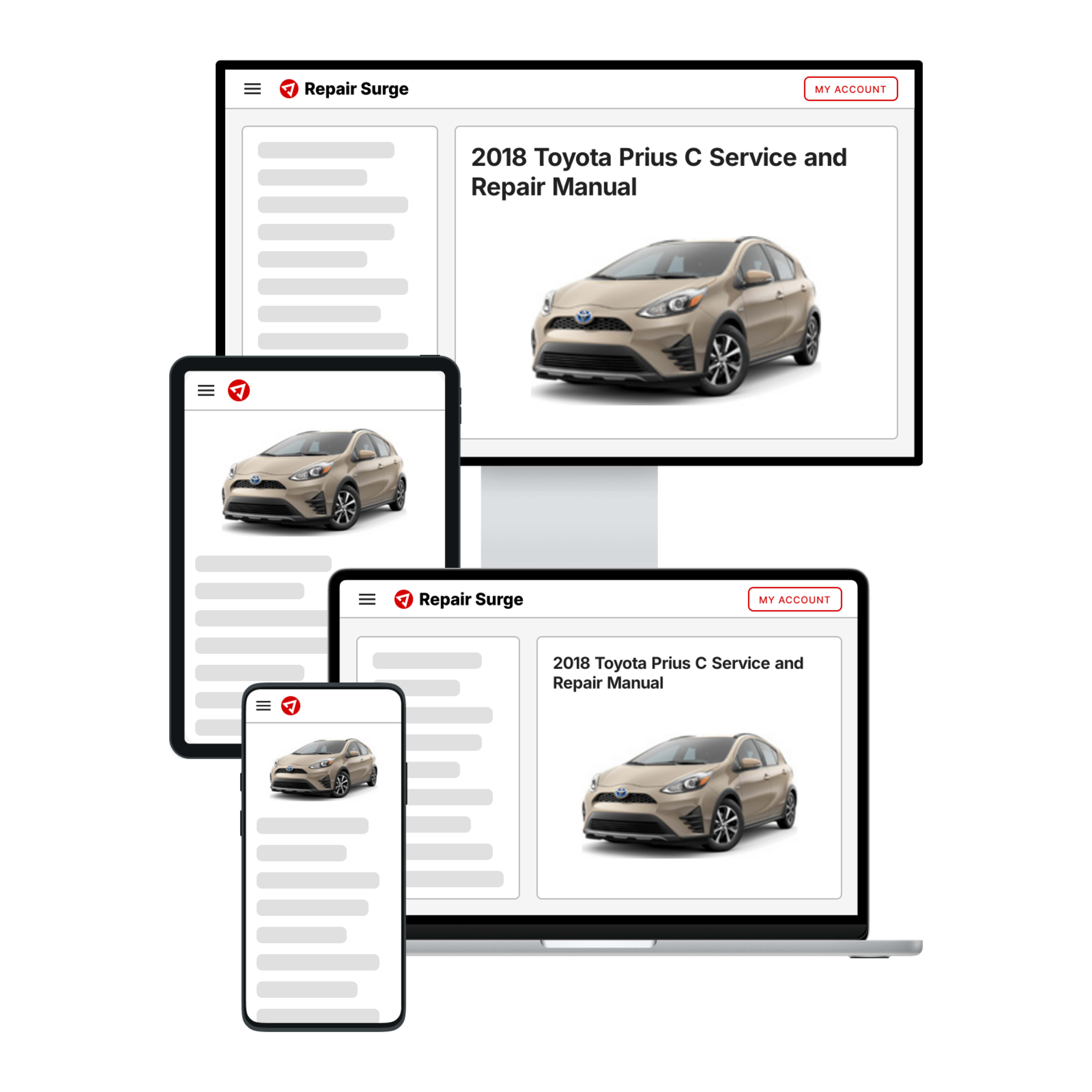 2018 Toyota Prius C service and repair manual hero image