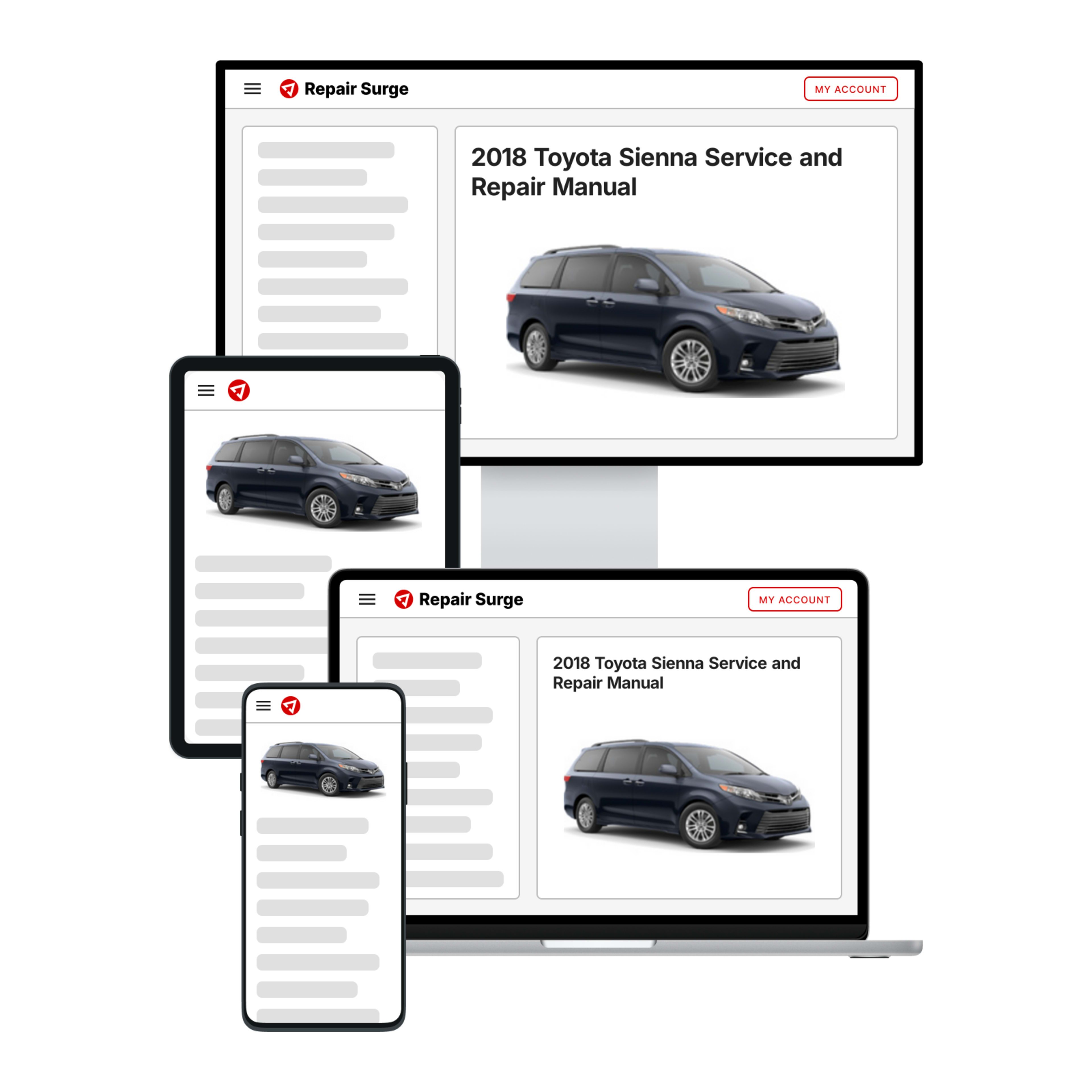 2018 Toyota Sienna service and repair manual hero image