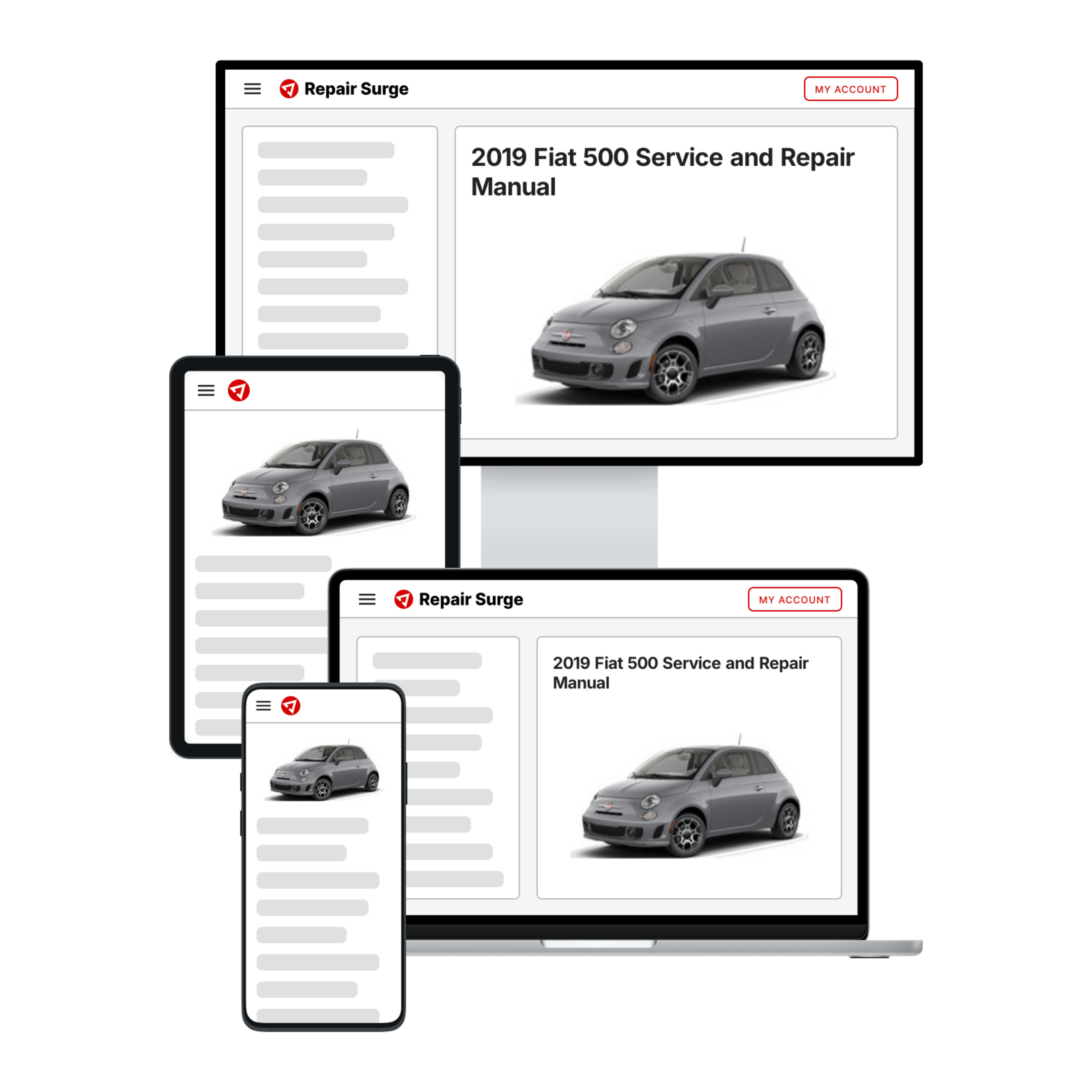2019 Fiat 500 service and repair manual hero image