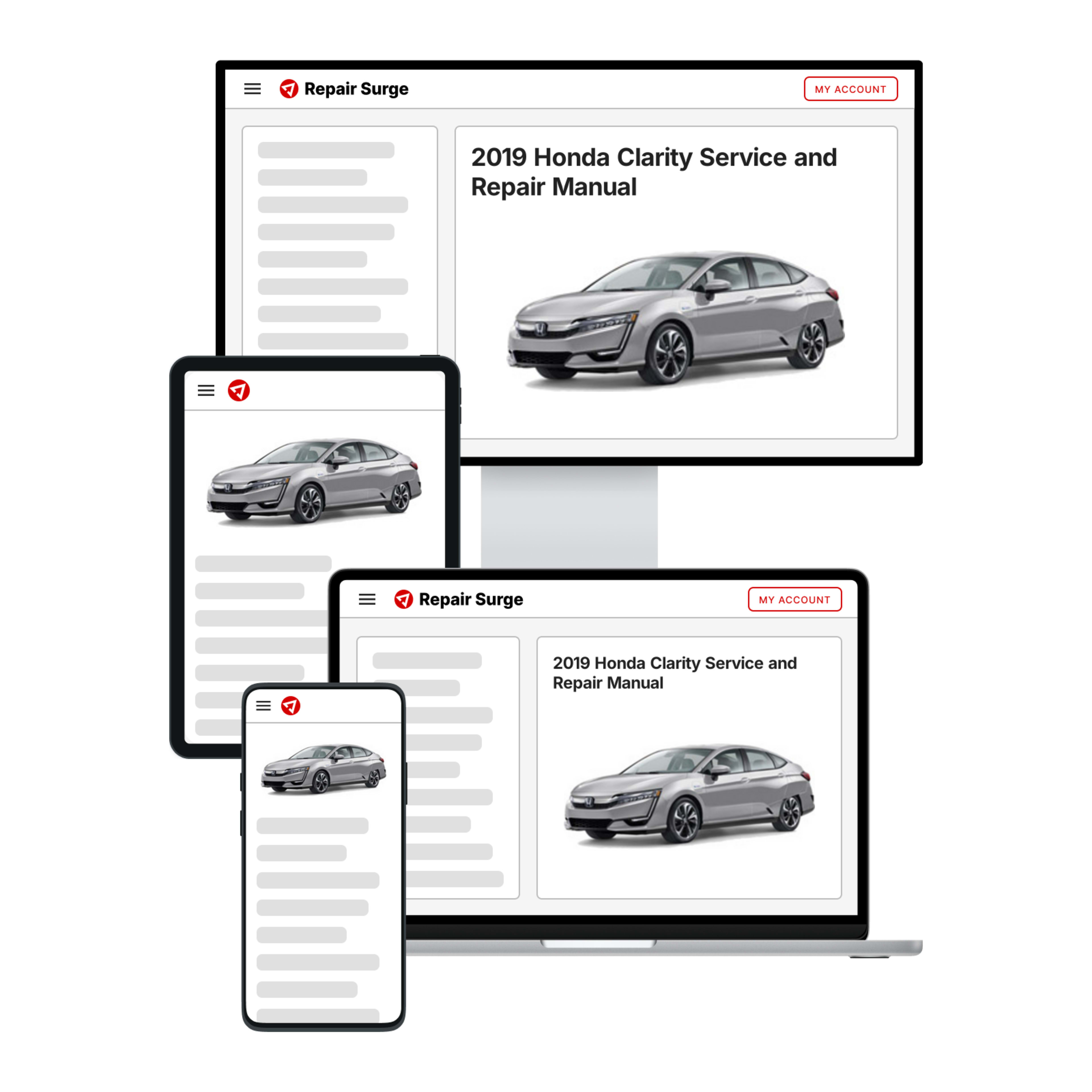 2019 Honda Clarity service and repair manual hero image
