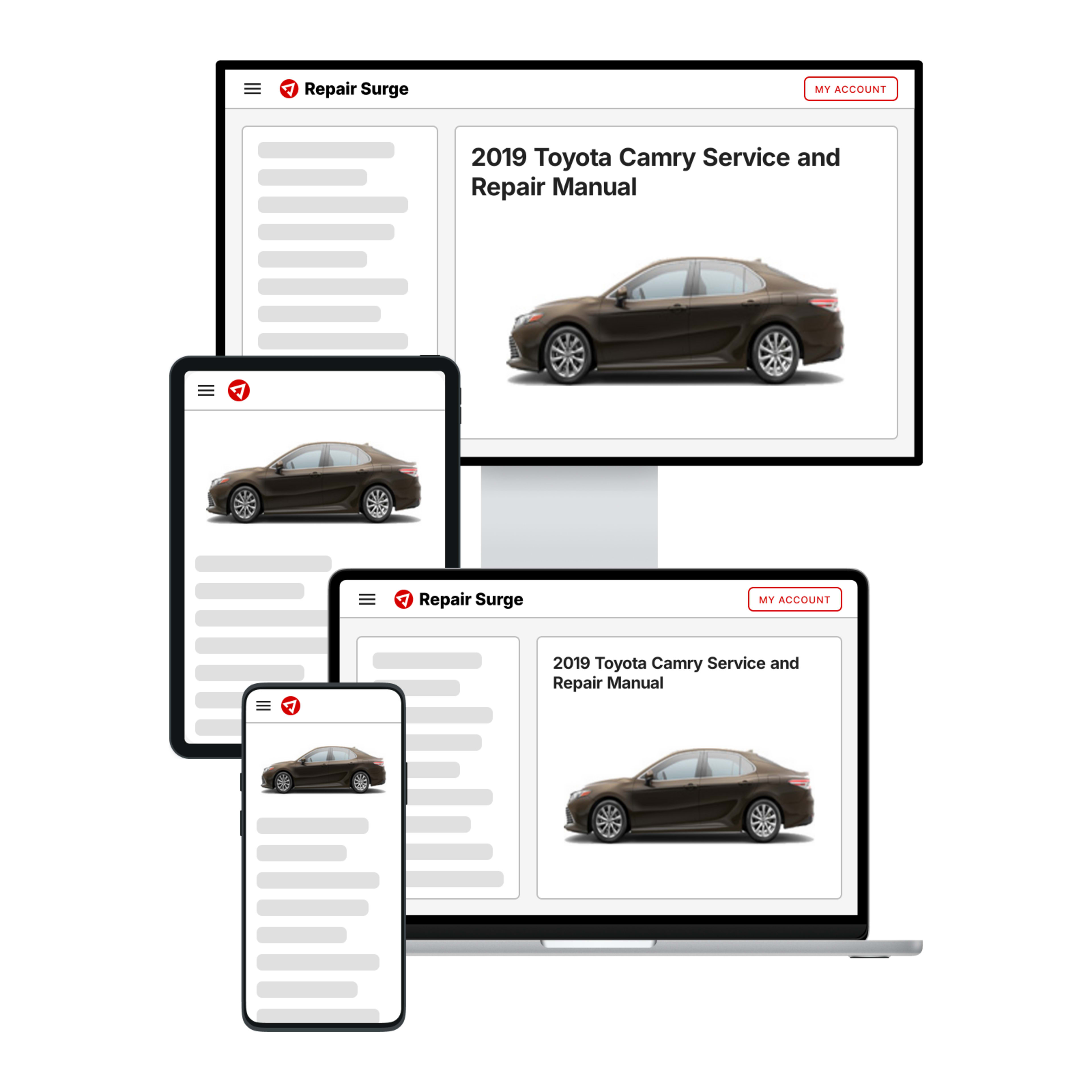 2019 Toyota Camry service and repair manual hero image