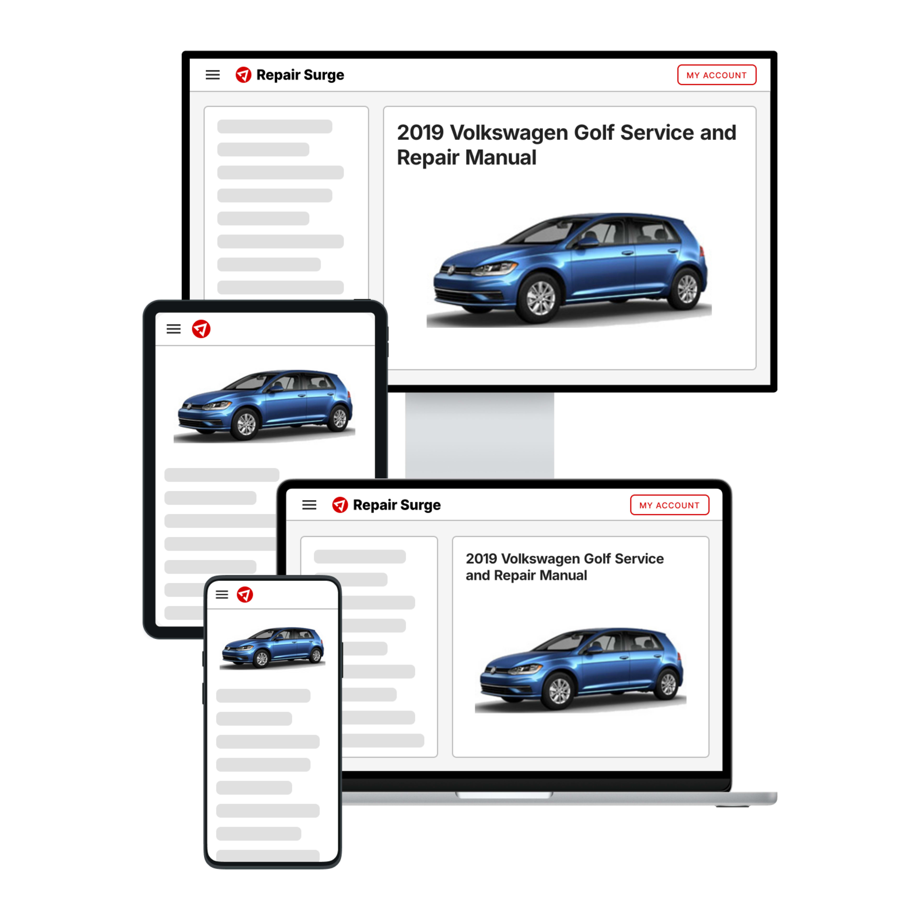 2019 Volkswagen Golf service and repair manual hero image