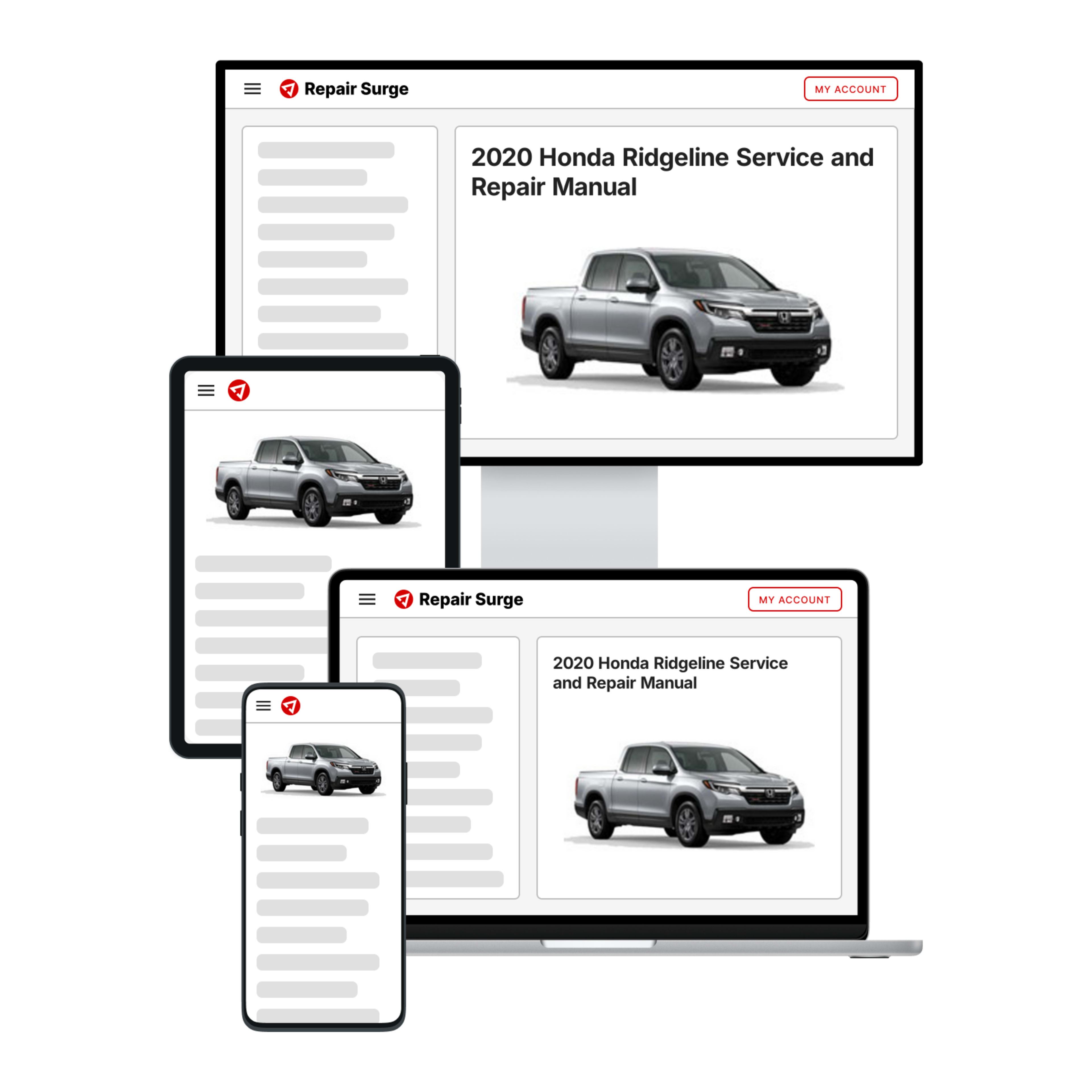 2020 Honda Ridgeline service and repair manual hero image