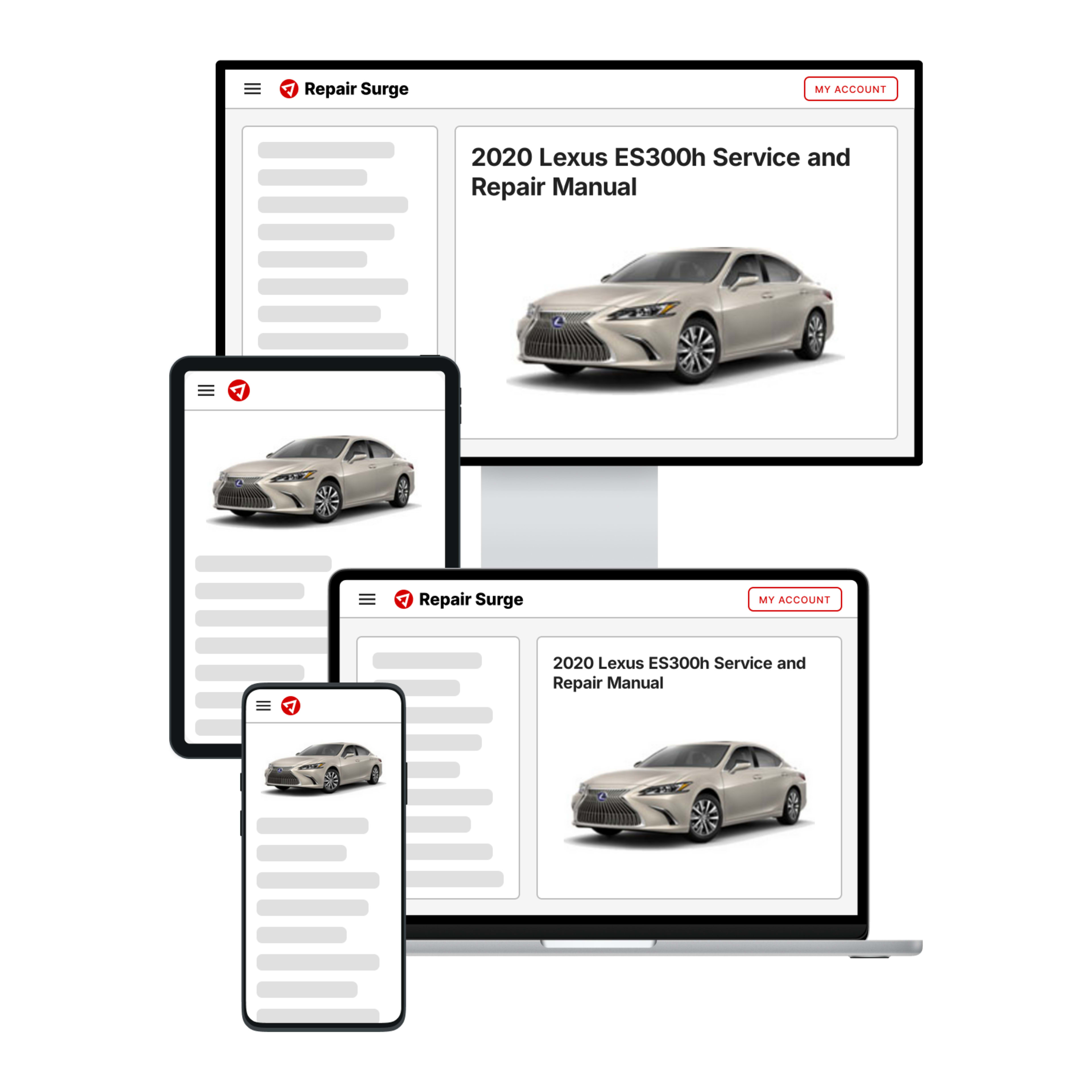 2020 Lexus ES300h service and repair manual hero image