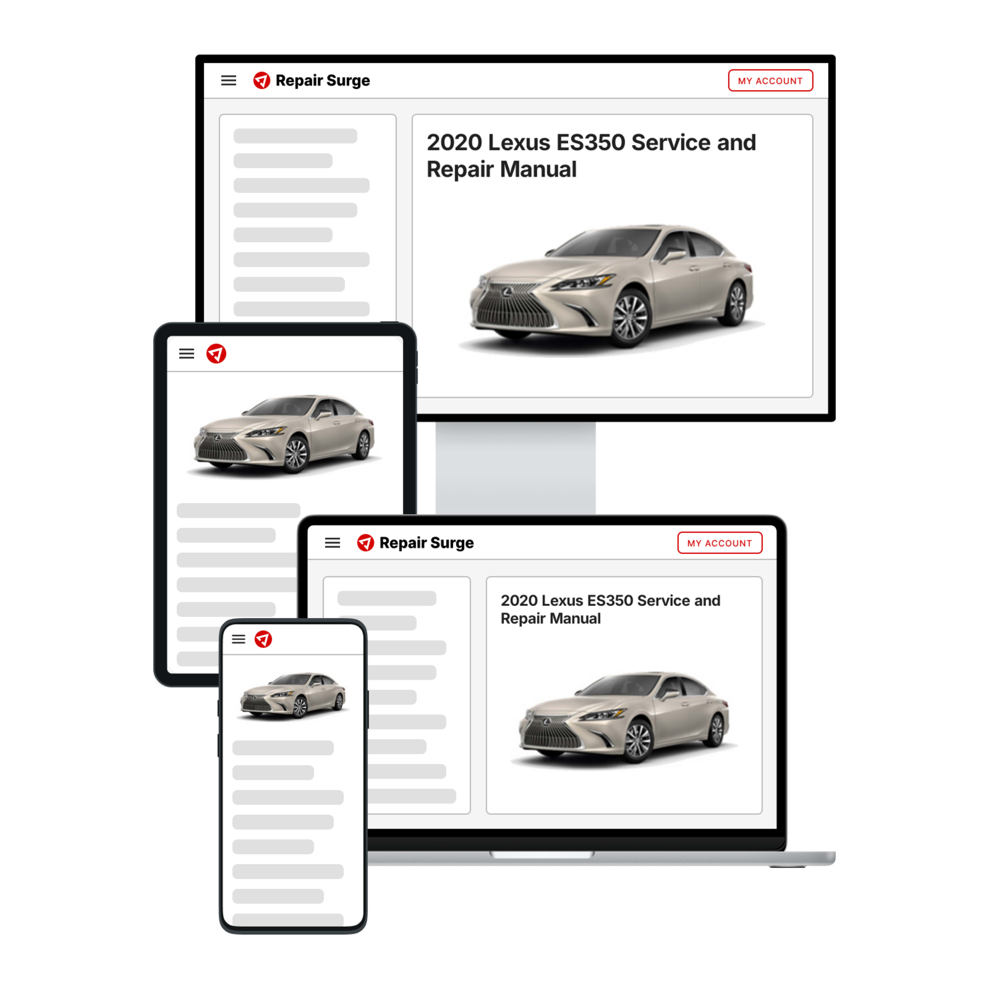 2020 Lexus ES350 service and repair manual hero image