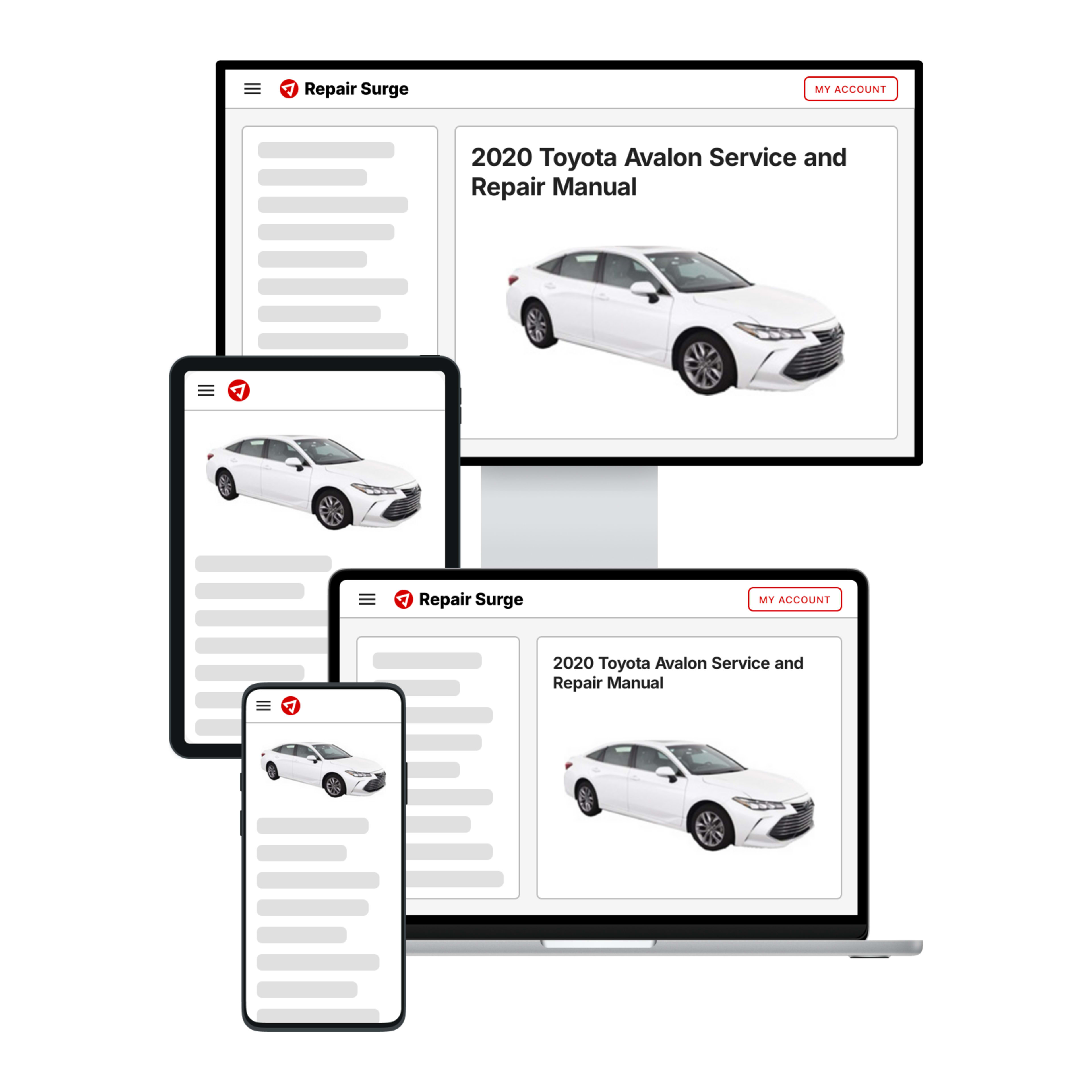2020 Toyota Avalon service and repair manual hero image