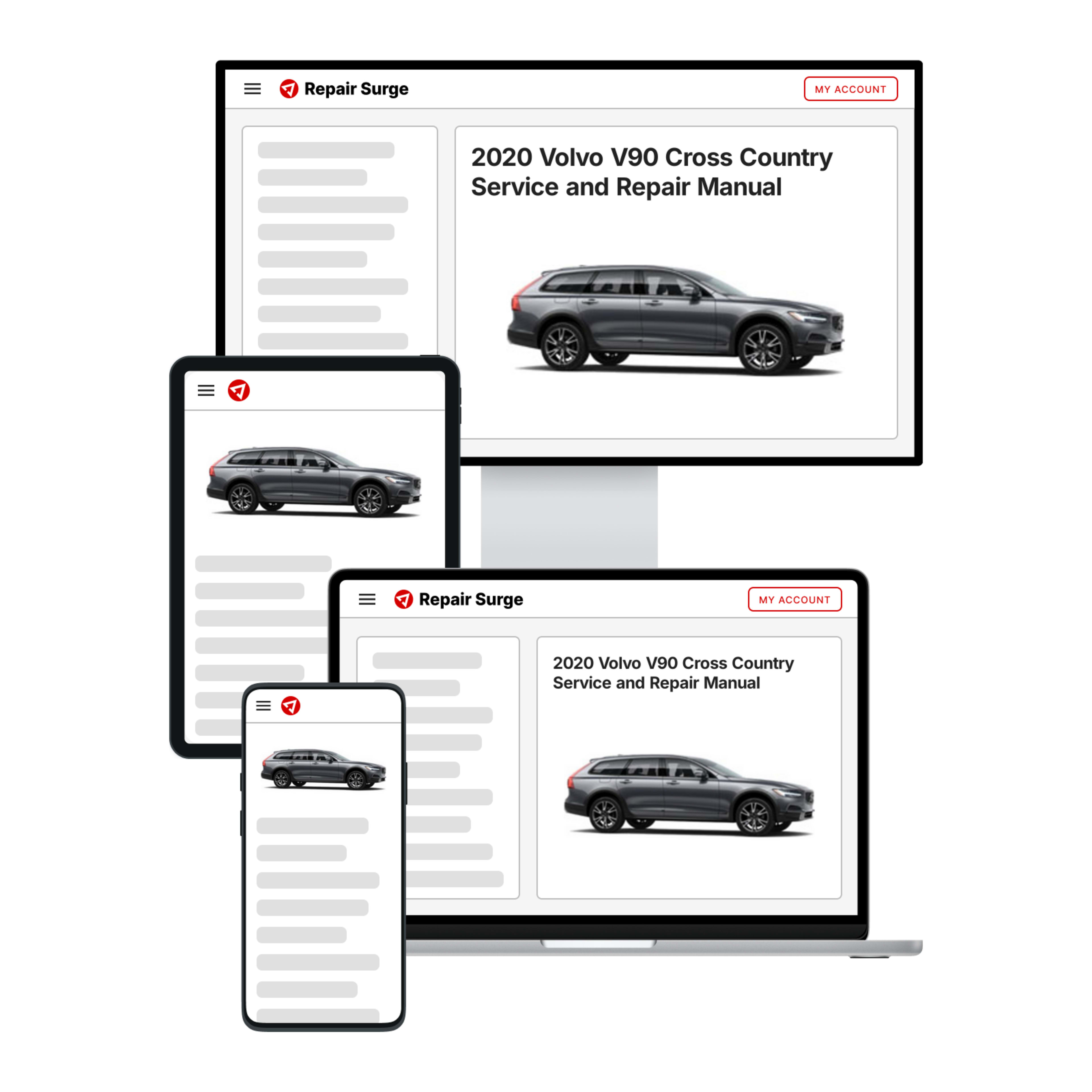 2020 Volvo V90 Cross Country service and repair manual hero image