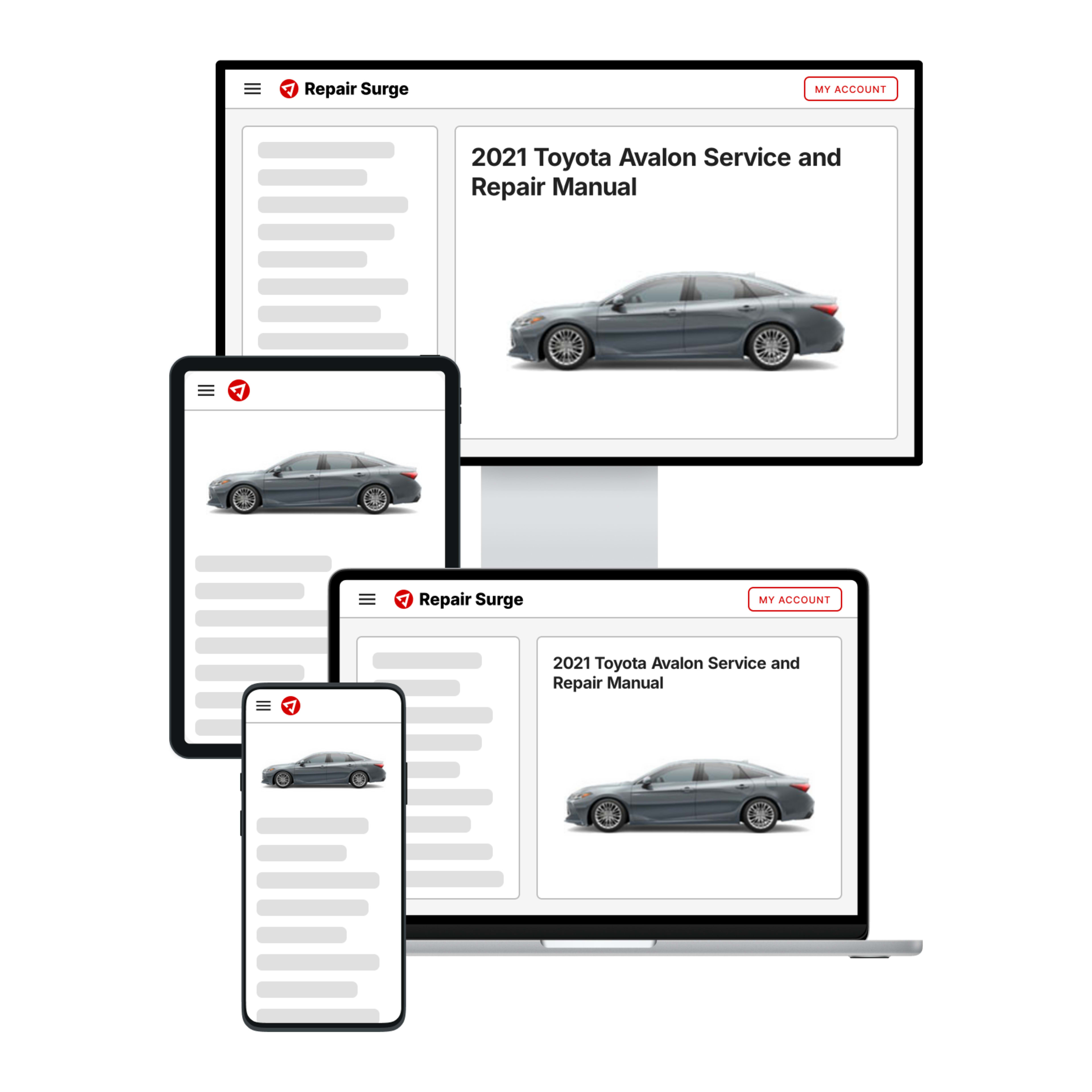 2021 Toyota Avalon service and repair manual hero image