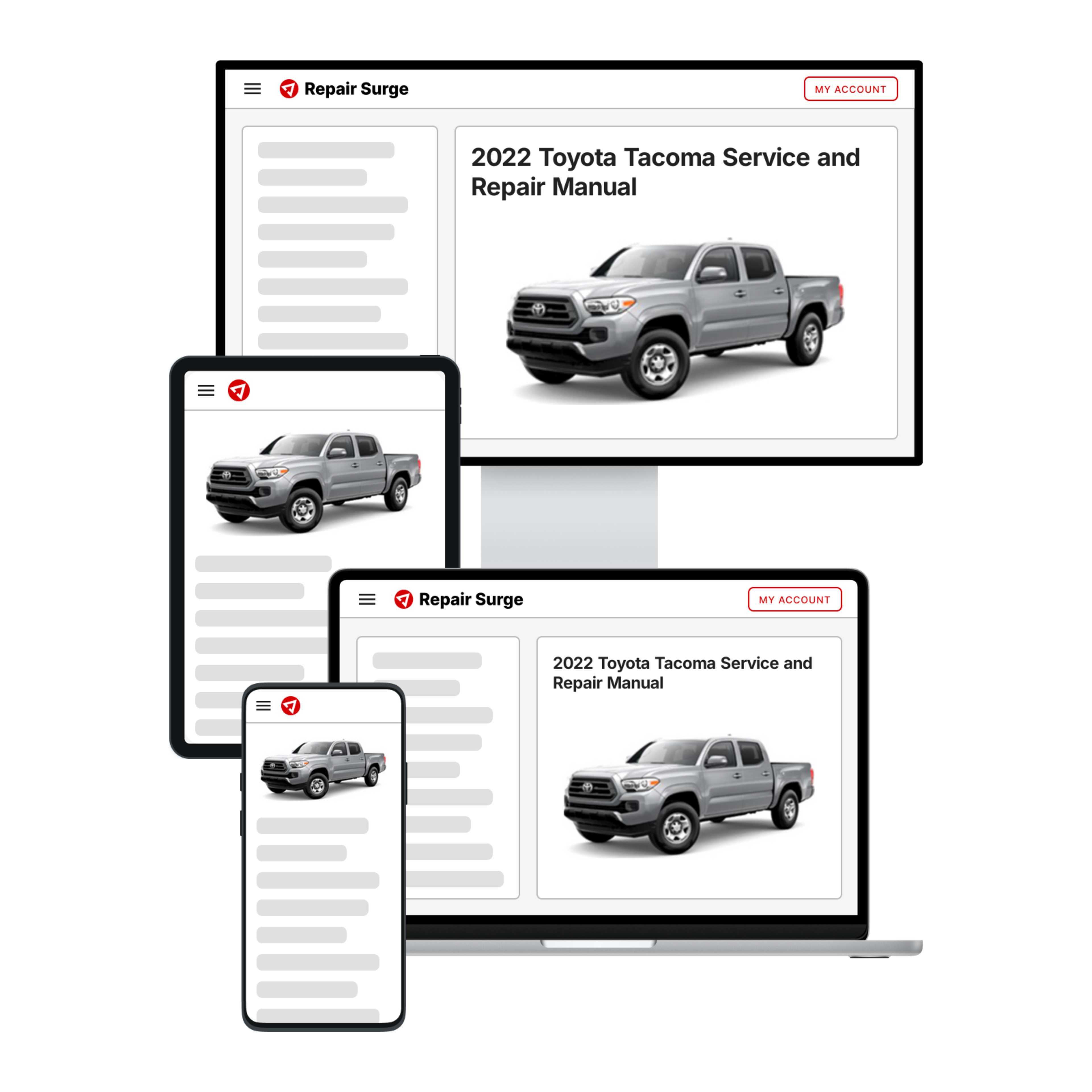 2022 Toyota Tacoma service and repair manual hero image