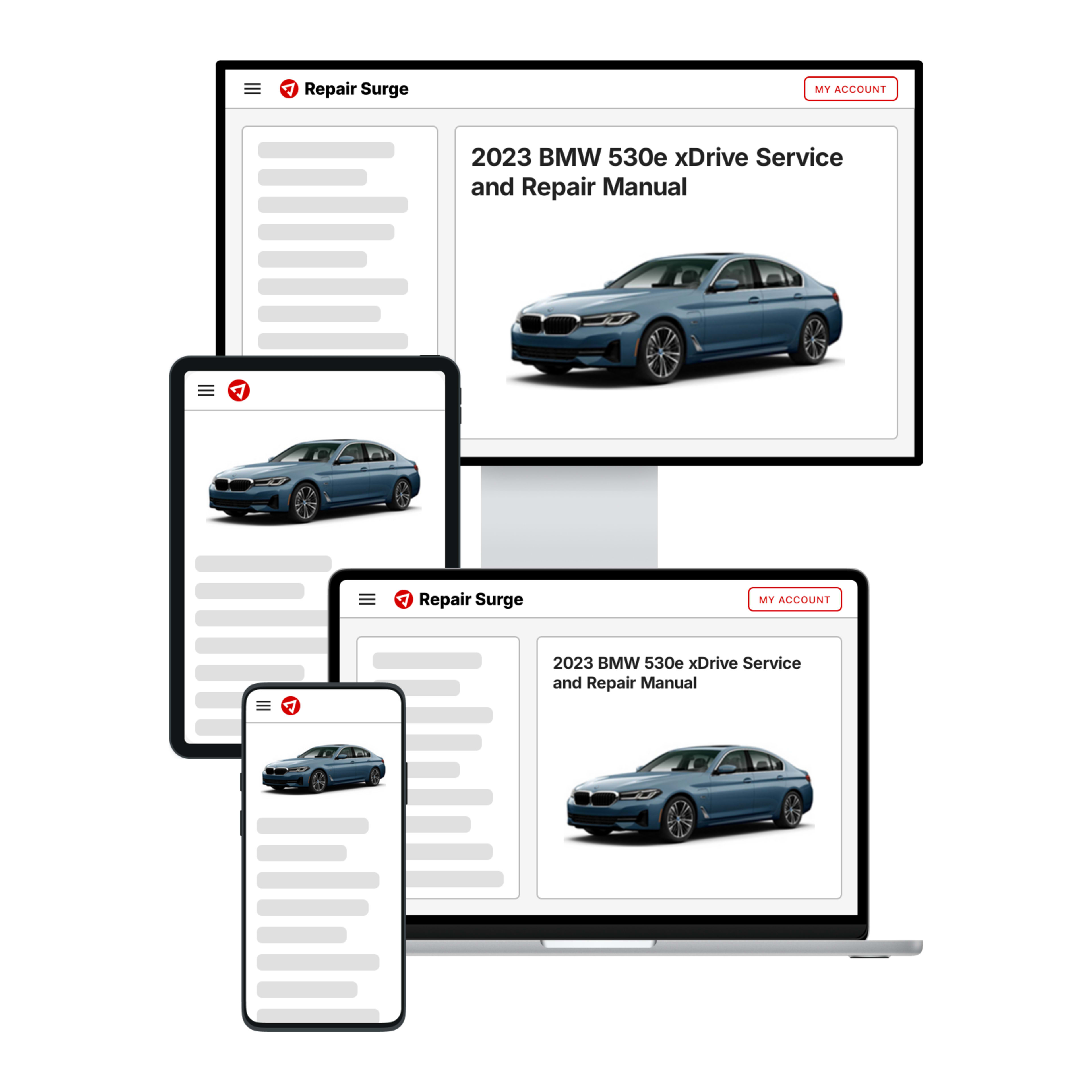 2023 BMW 530e xDrive service and repair manual hero image