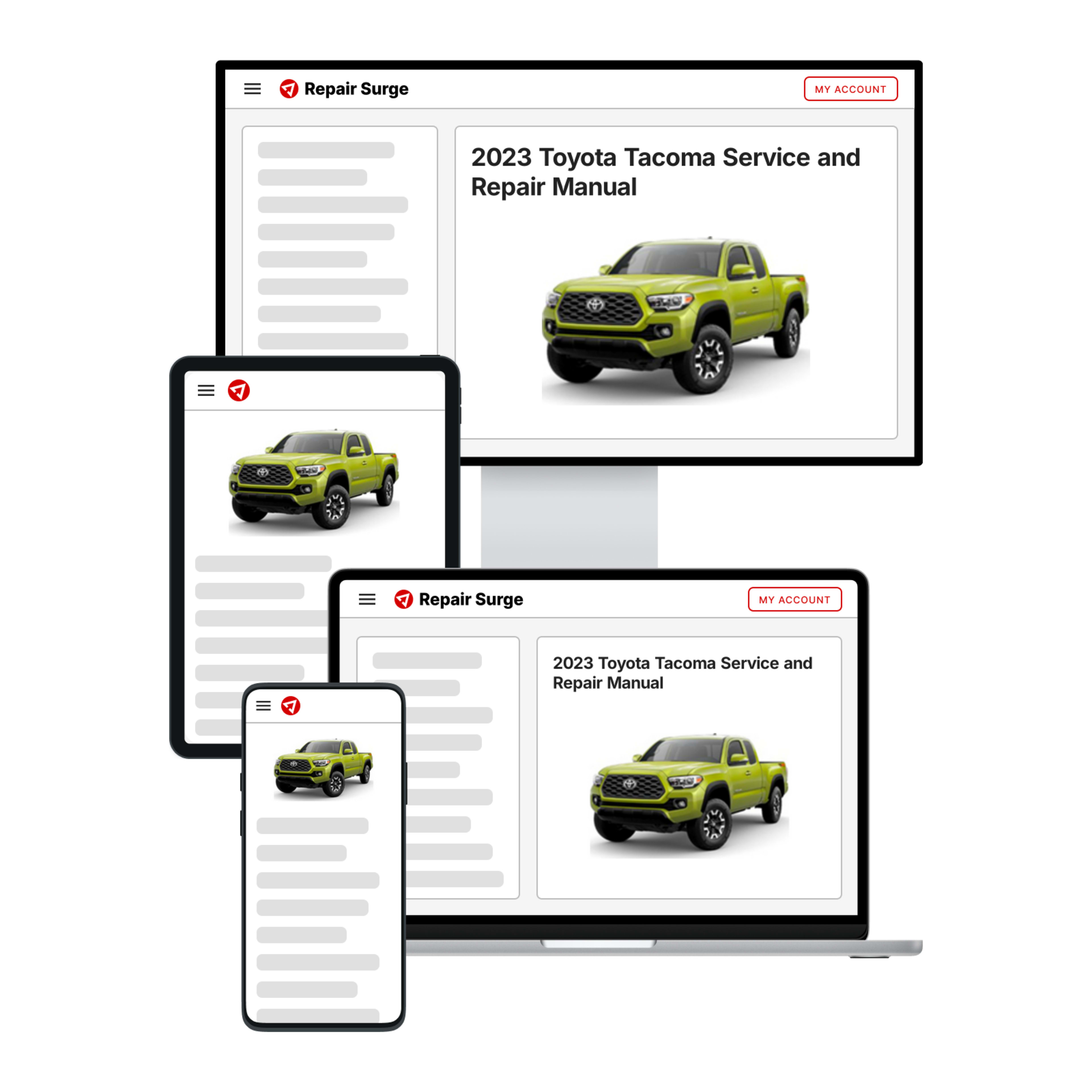 2023 Toyota Tacoma service and repair manual hero image