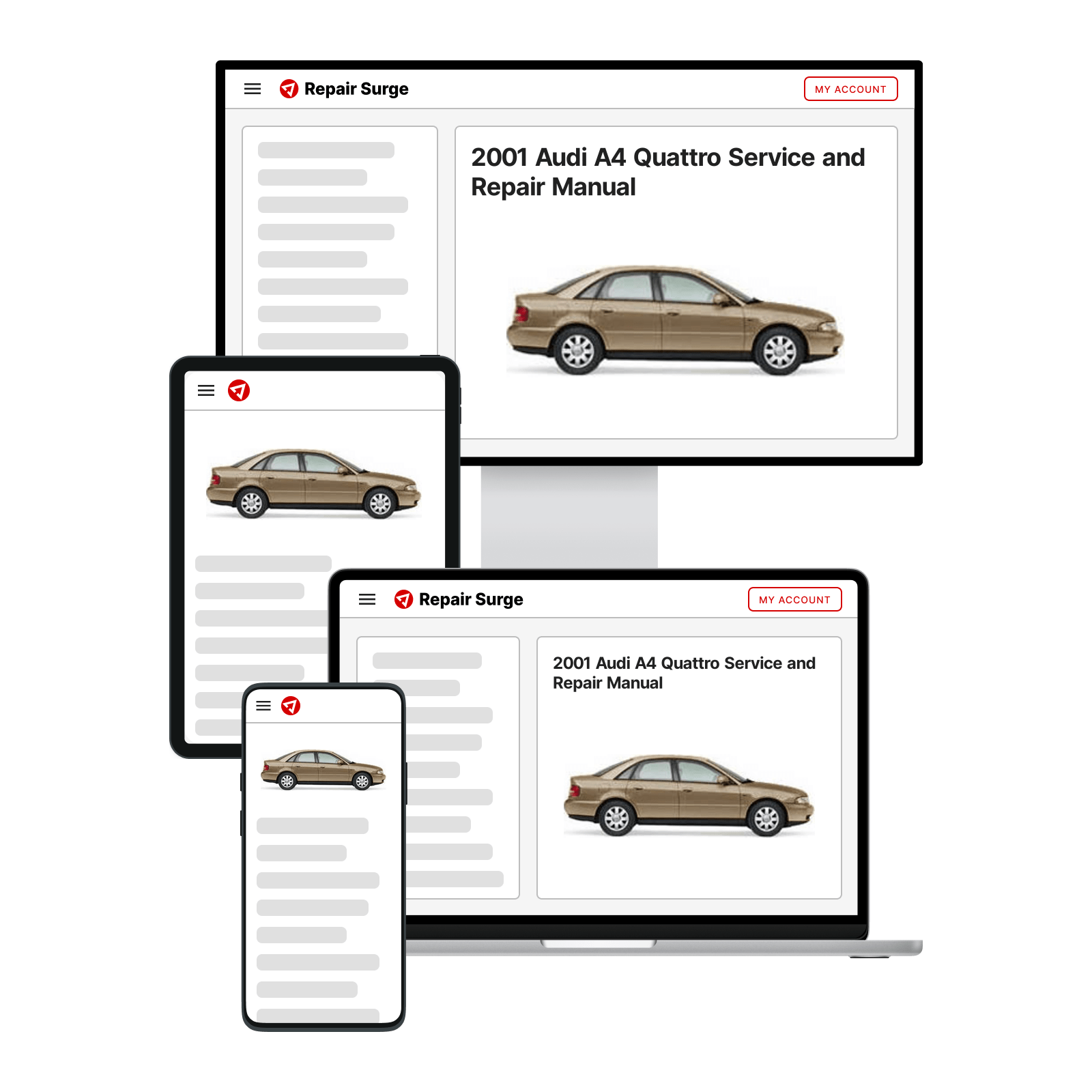 2001 Audi A4 Quattro service and repair manual hero image