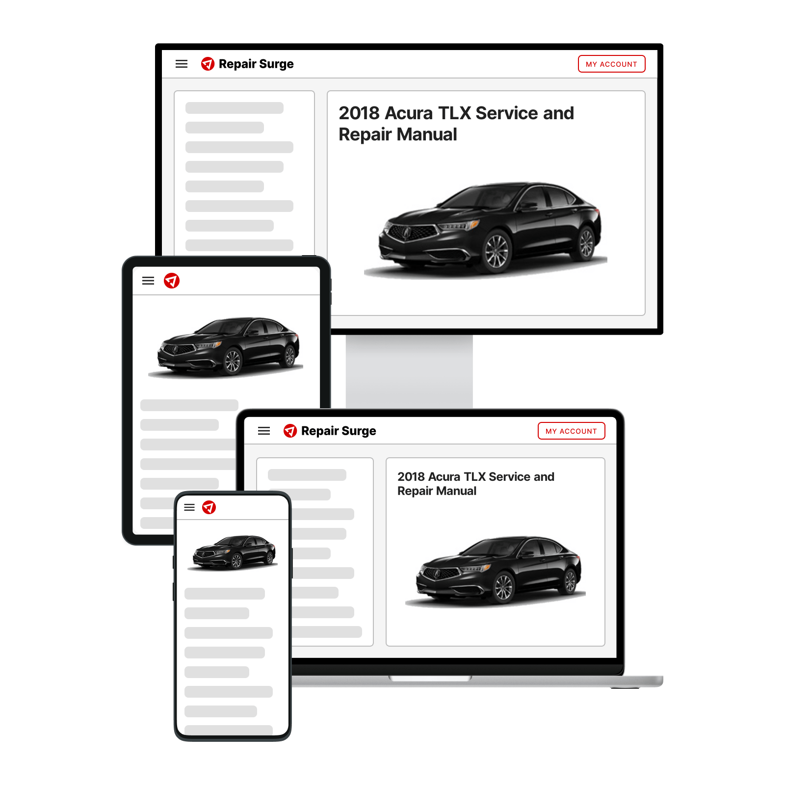 2018 Acura TLX service and repair manual hero image