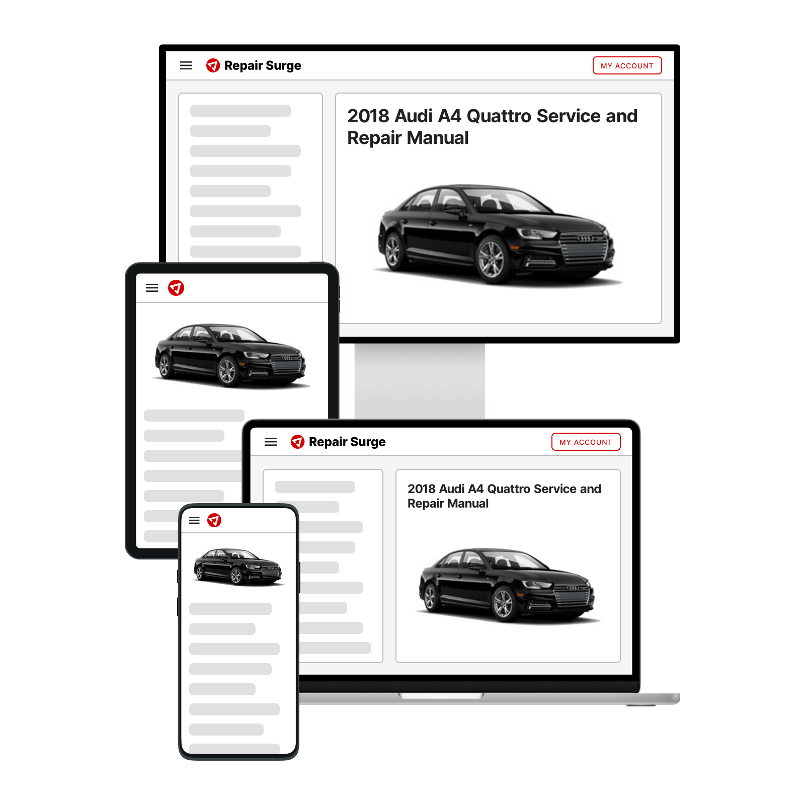 2018 Audi A4 Quattro service and repair manual hero image