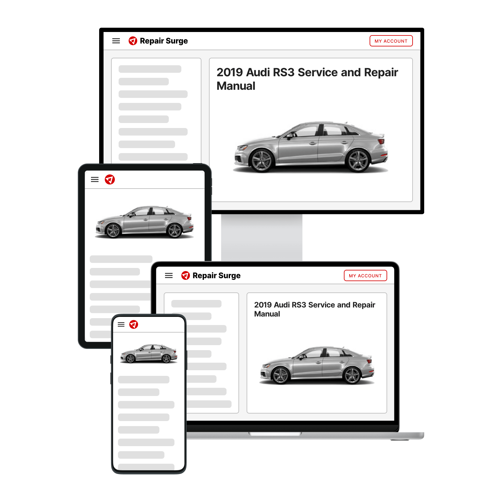 2019 Audi RS3 service and repair manual hero image